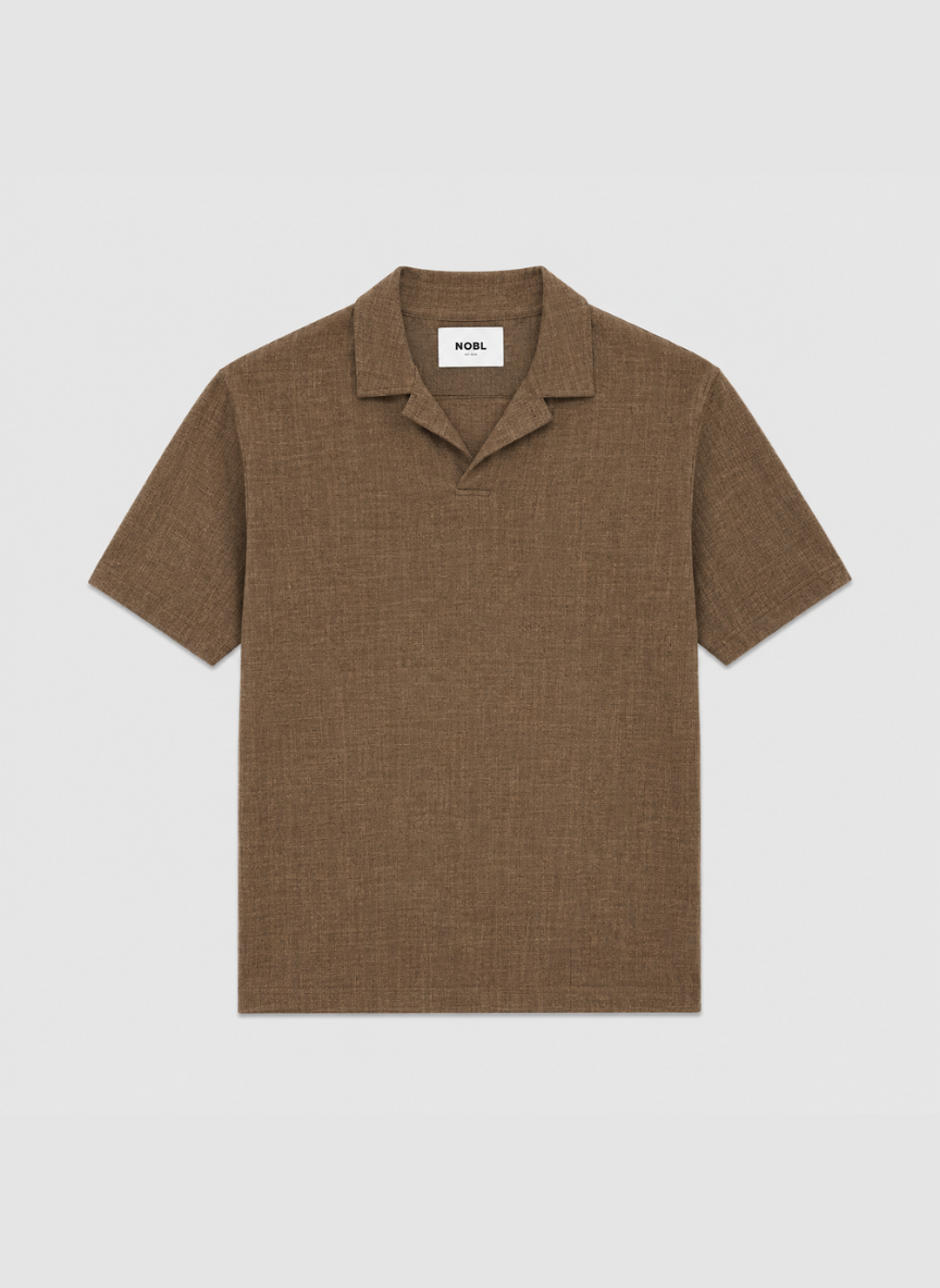 Thorley Textured Polo Top - Brown – Nobl