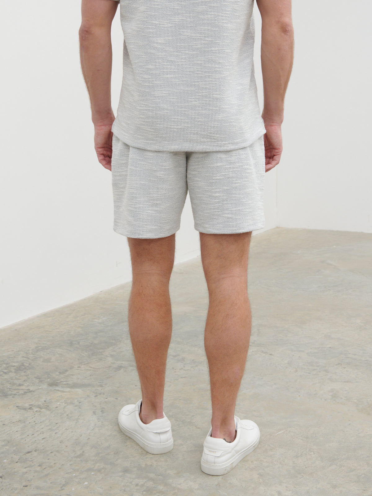 Aaron Textured Jersey Shorts - Grey