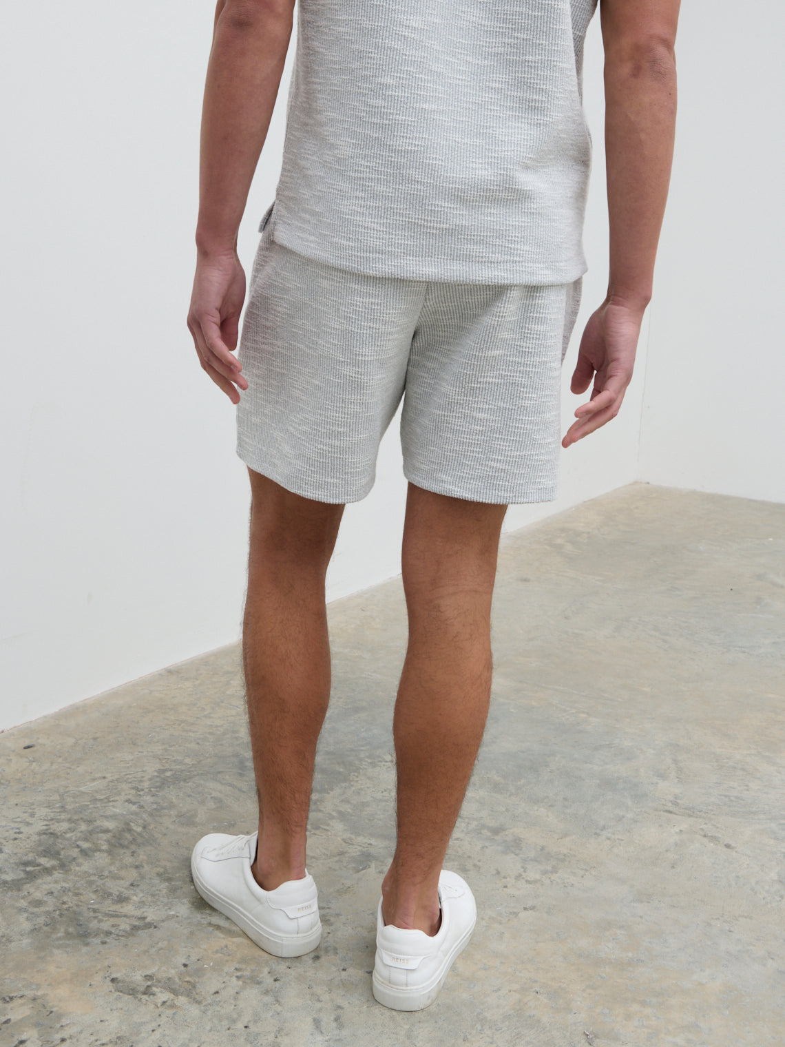 Aaron Textured Jersey Shorts - Grey