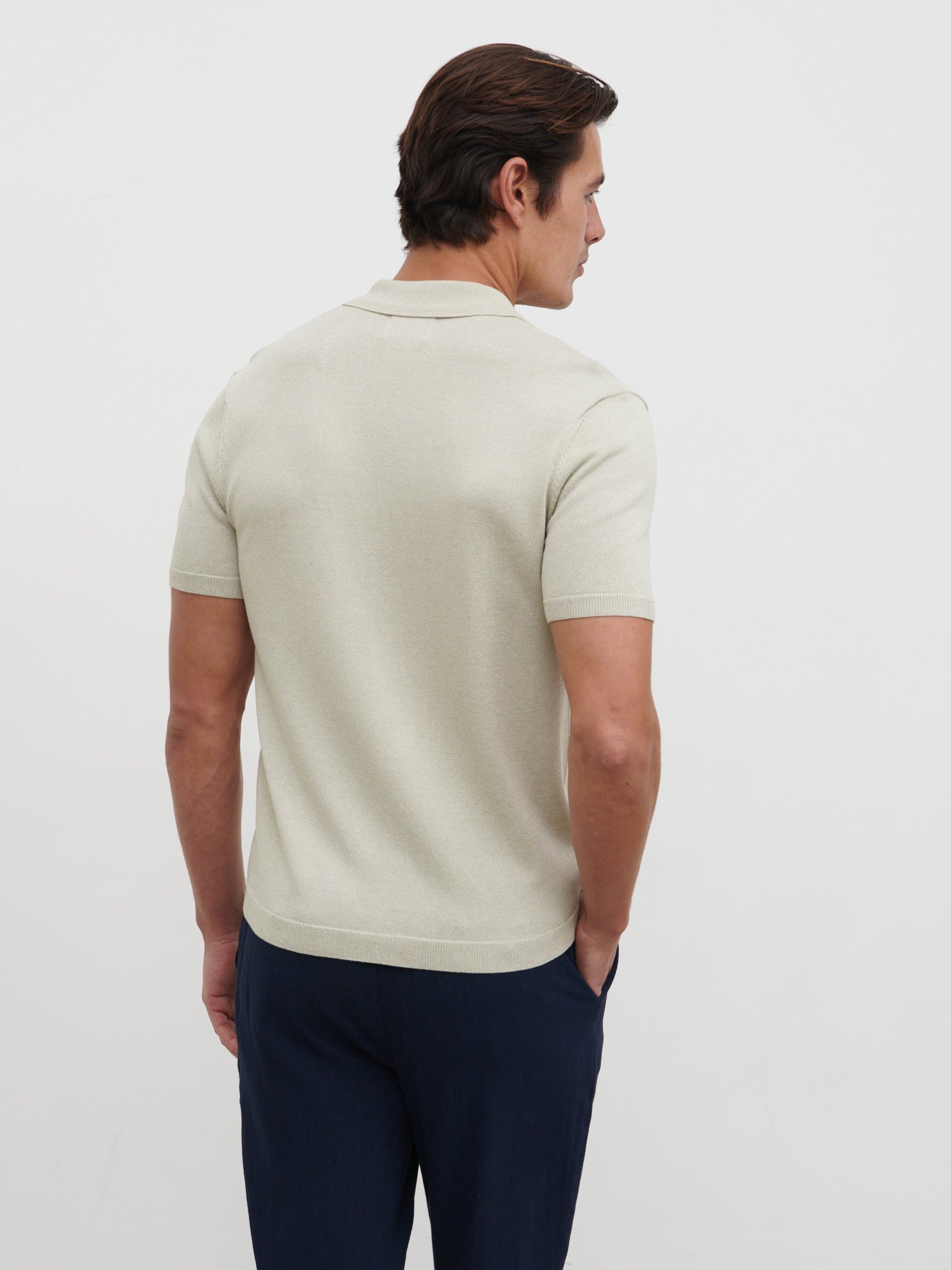 Angus Lightweight Button Down Knitted Shirt - Grey