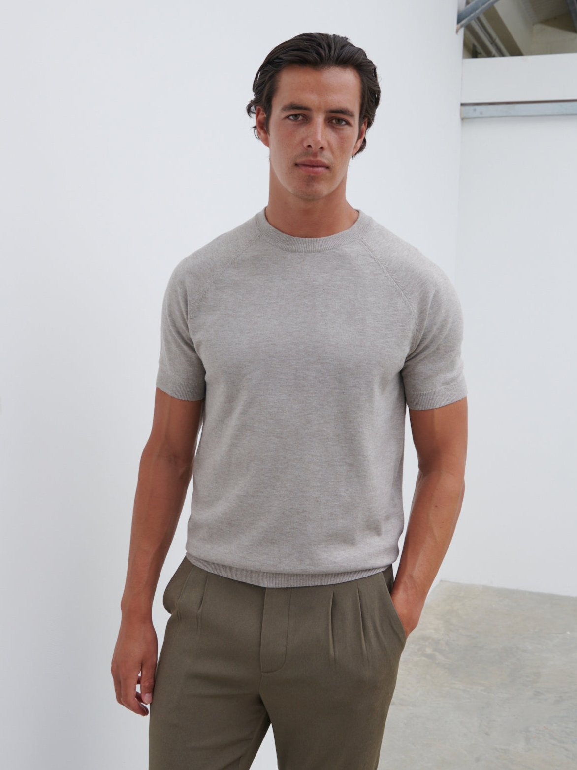 Archer Knit Top - Light Taupe