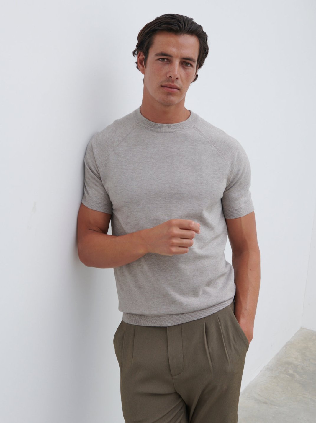 Archer Knit Top - Light Taupe
