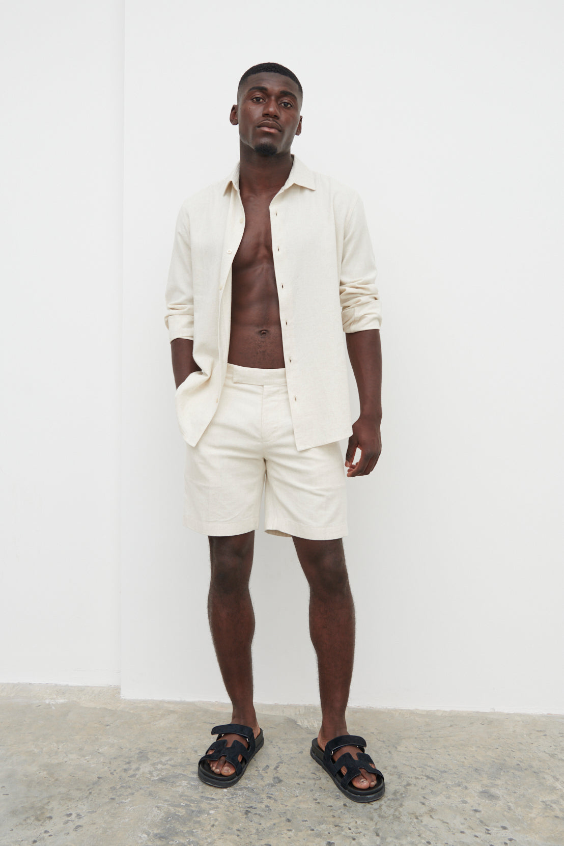 Austin Linen Shorts Oatmeal Nobl