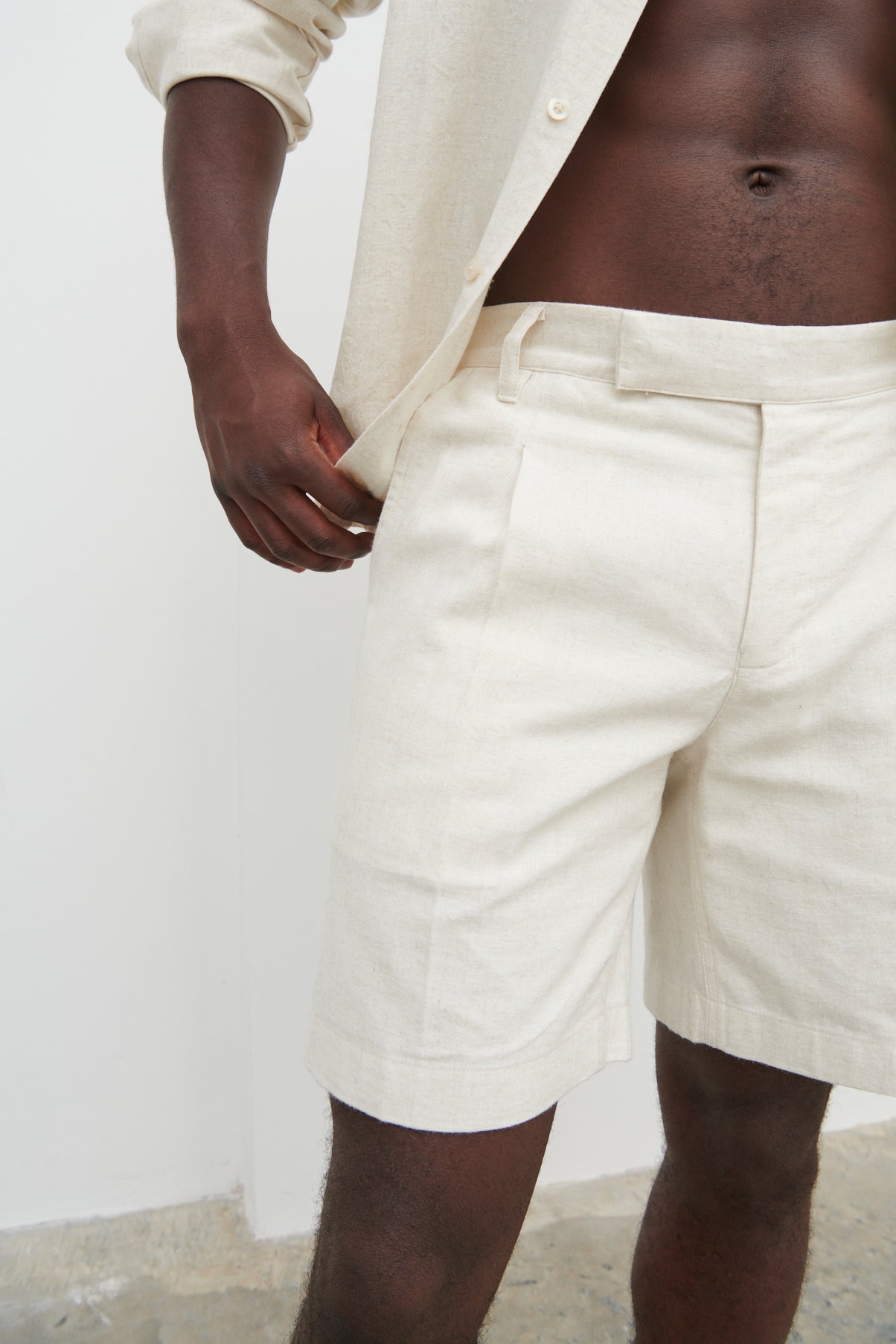 Austin Linen Shorts - Oatmeal