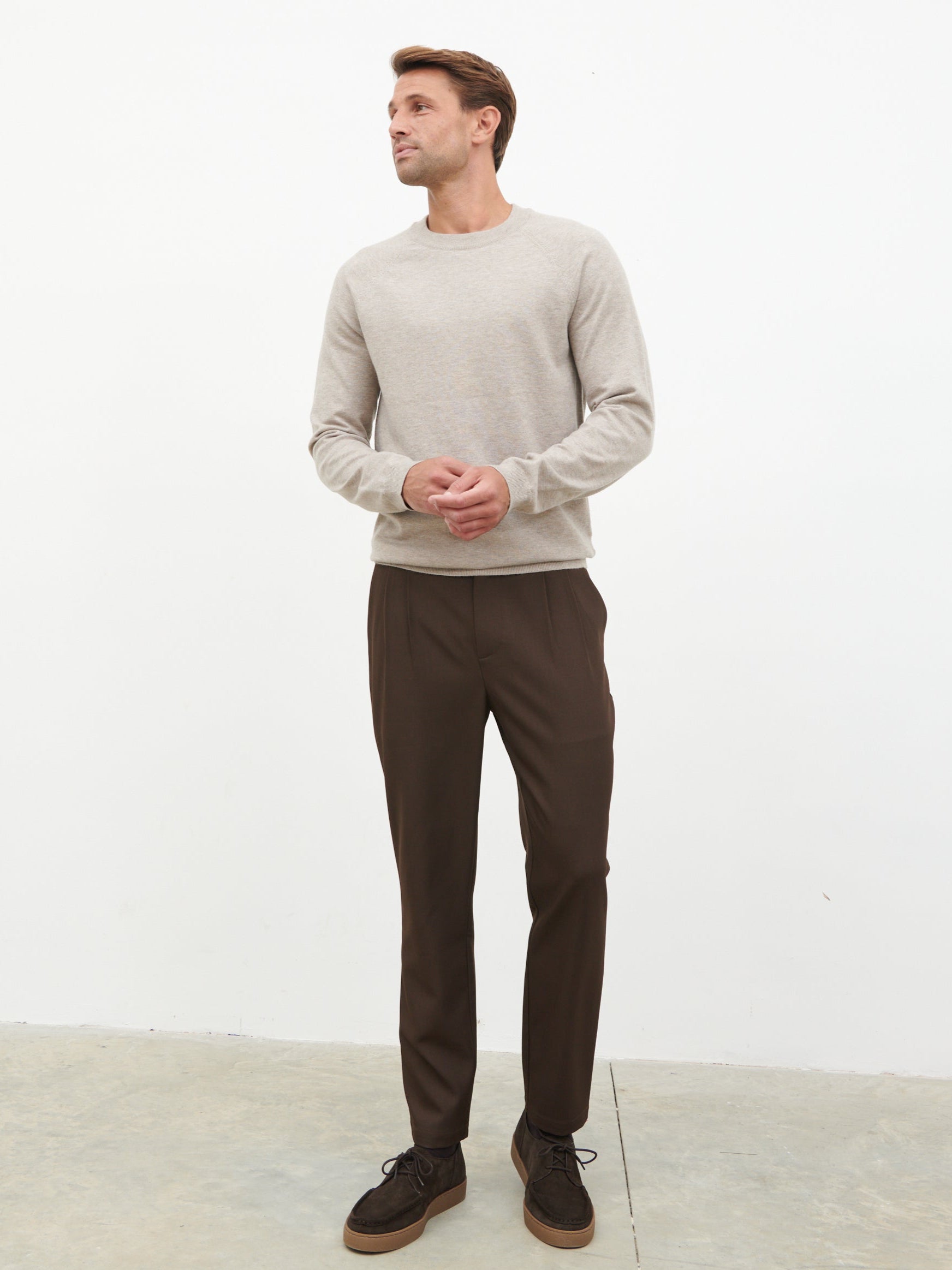 Axton Tailored Trousers - Chocolate Brown