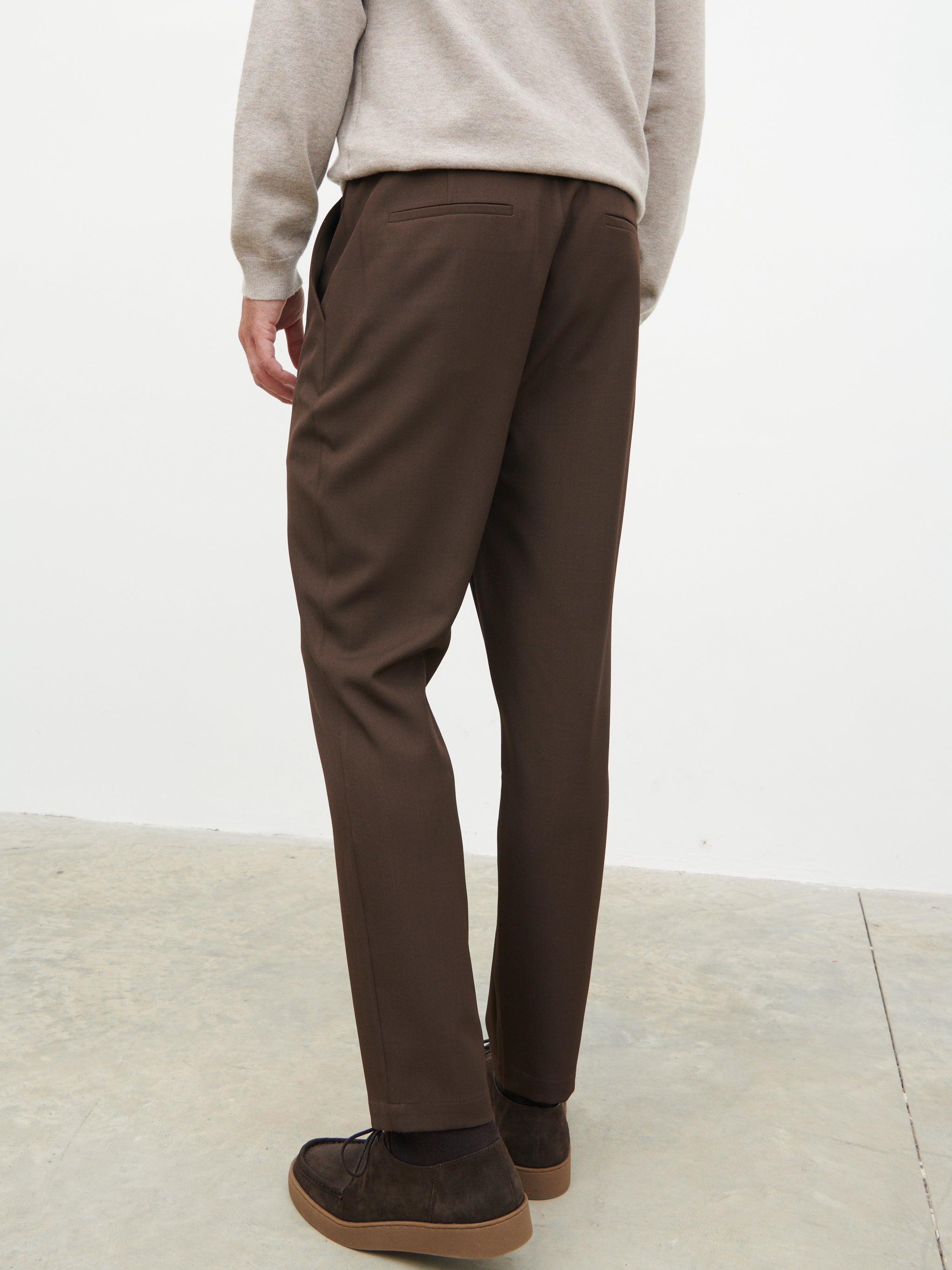 Axton Tailored Trousers - Chocolate Brown