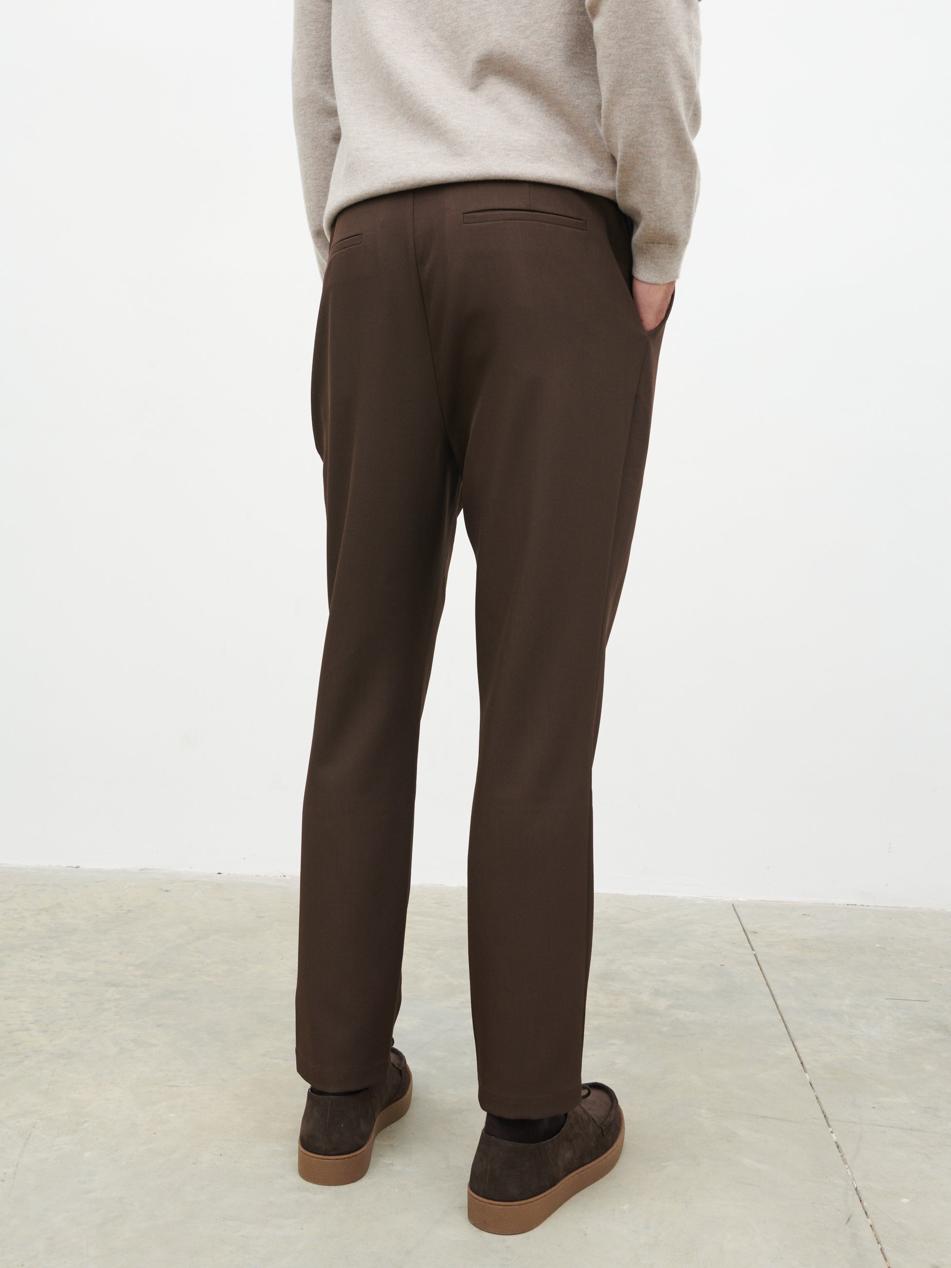 Axton Tailored Trousers - Chocolate Brown