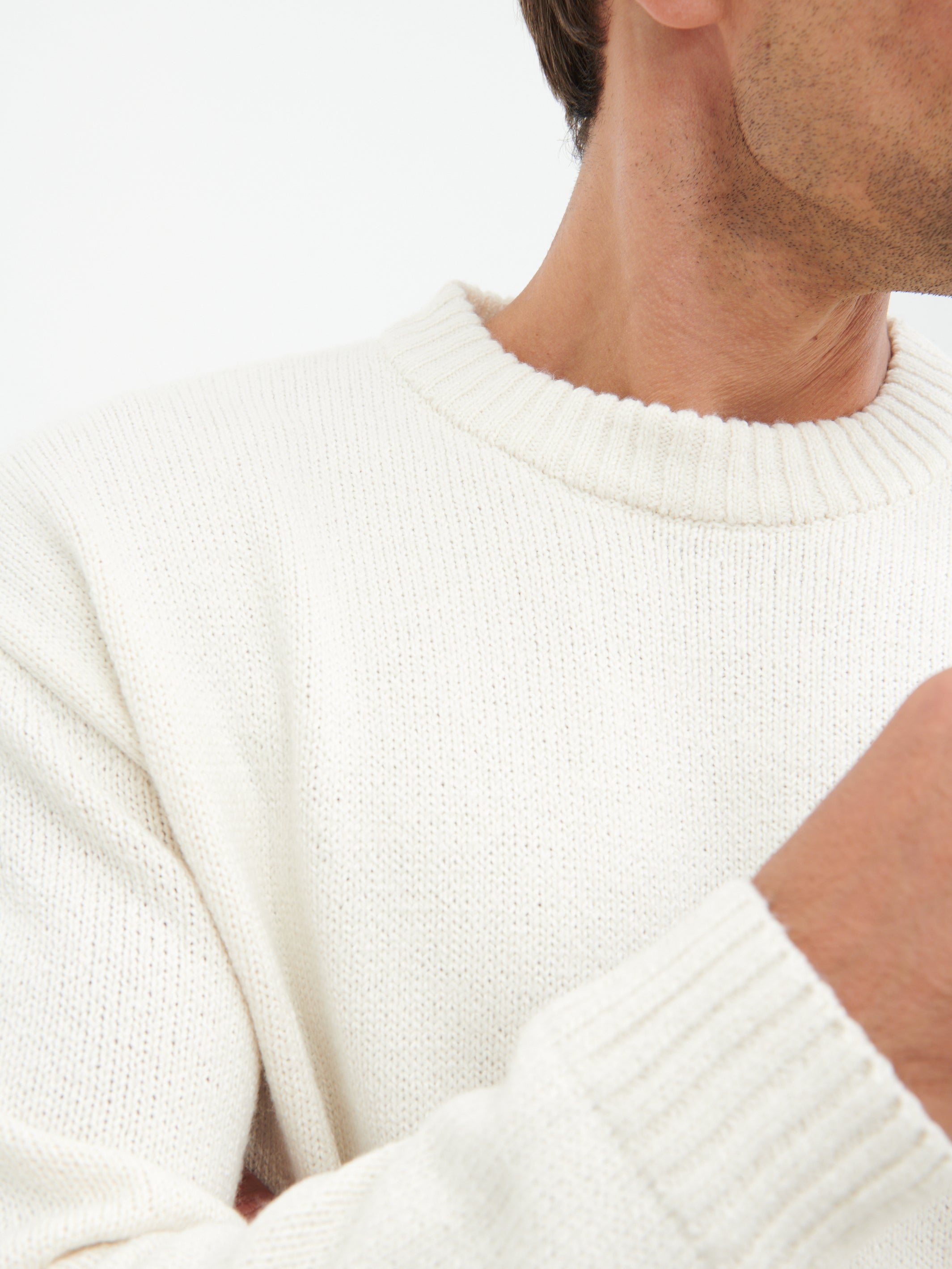 Banks Crew Neck Knit Jumper - Cream
