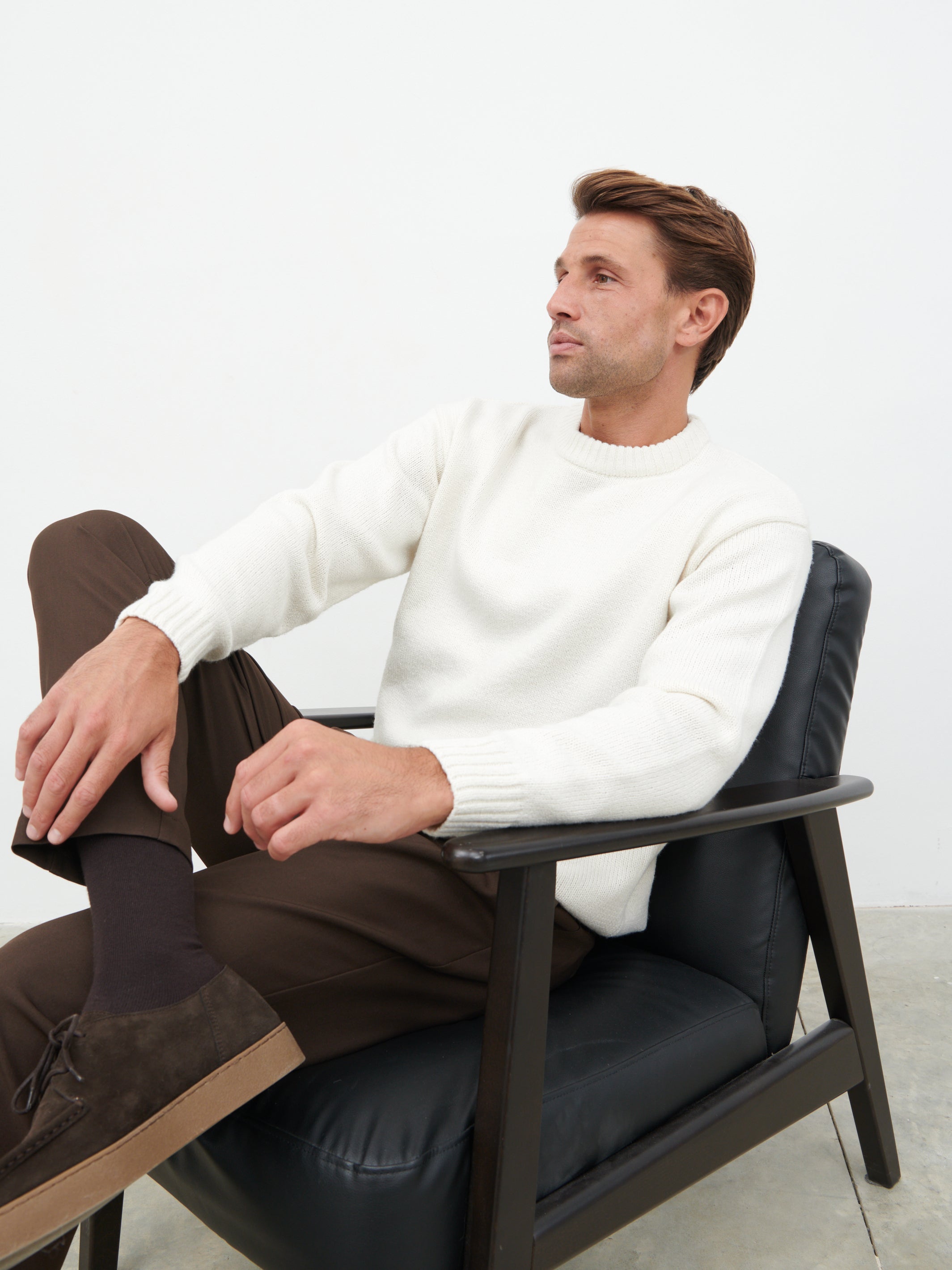 Banks Crew Neck Knit Jumper - Cream
