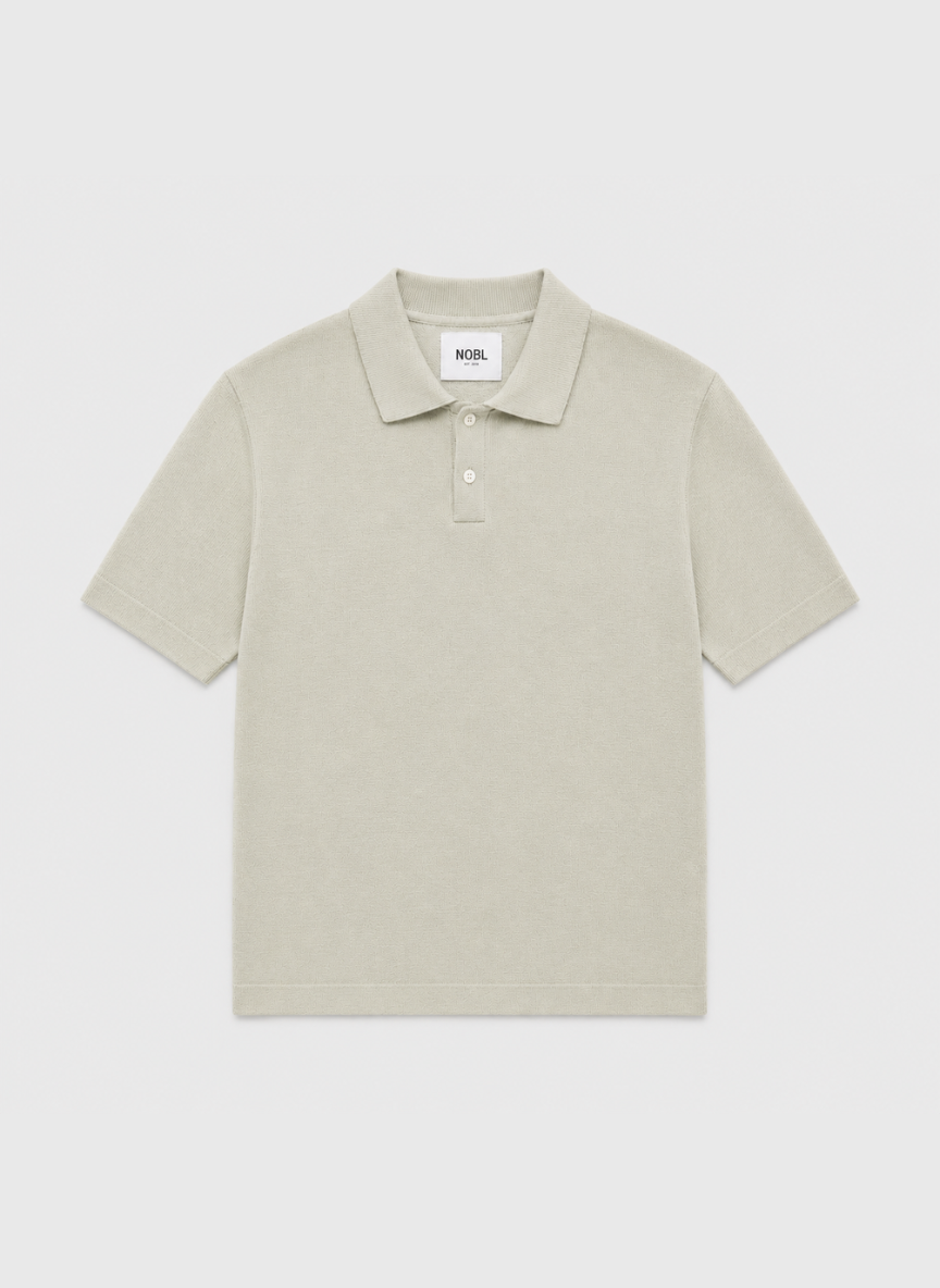 Brax Small Placket Knit Polo Top Sage Green