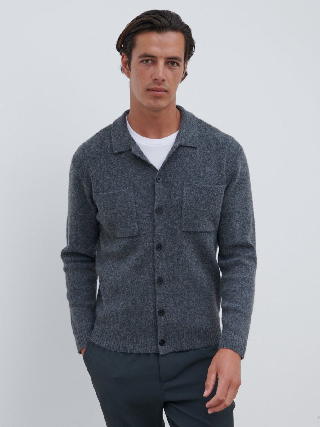 Brookes Knitted Shirt - Dark Grey