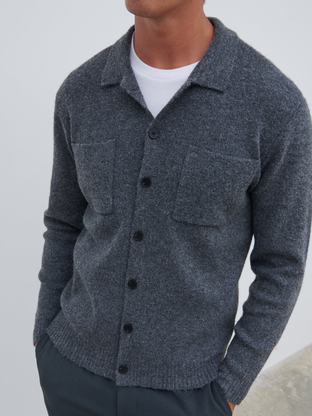 Brookes Knitted Shirt - Dark Grey