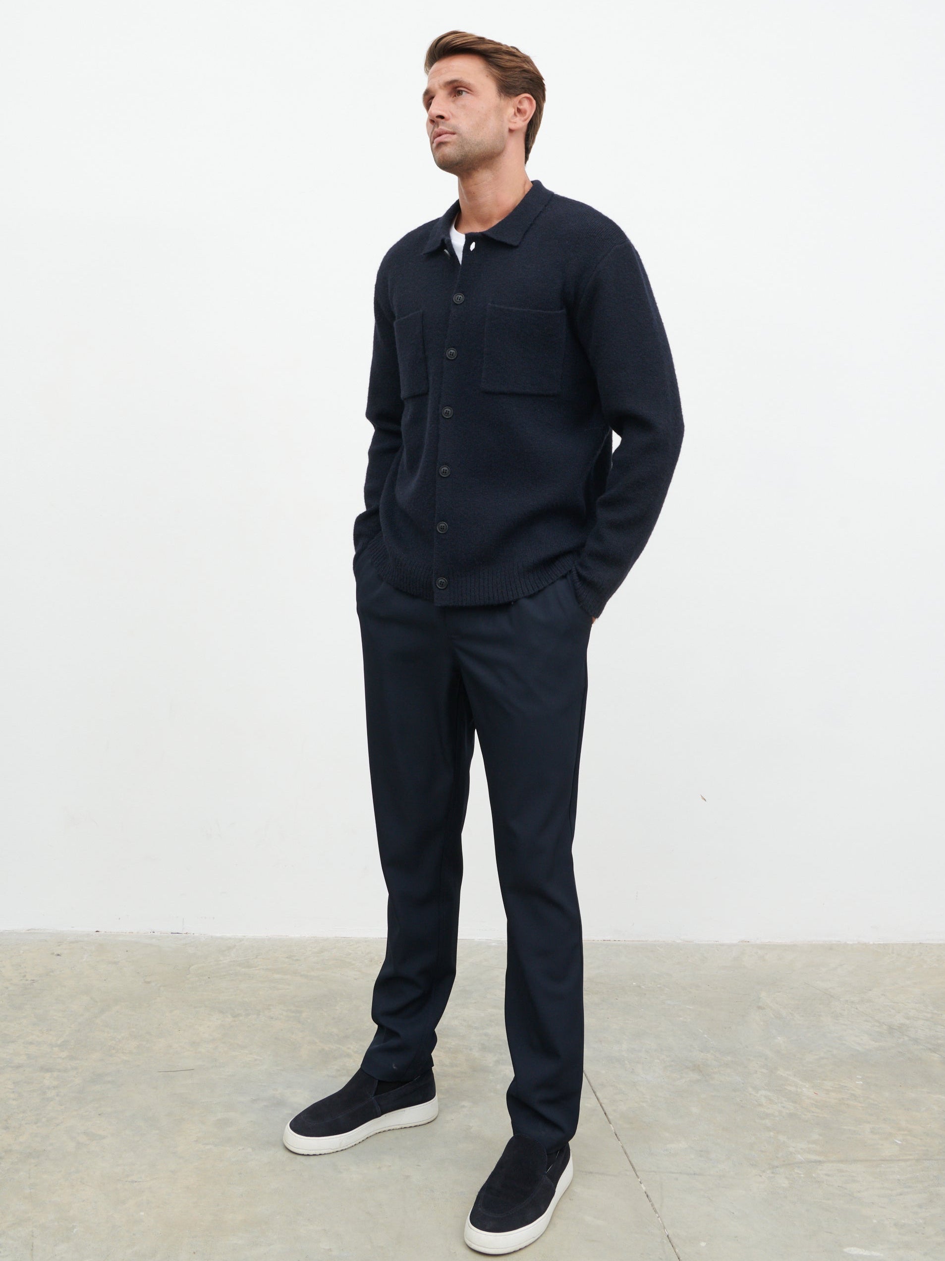 Brooks Knitted Shirt - Navy