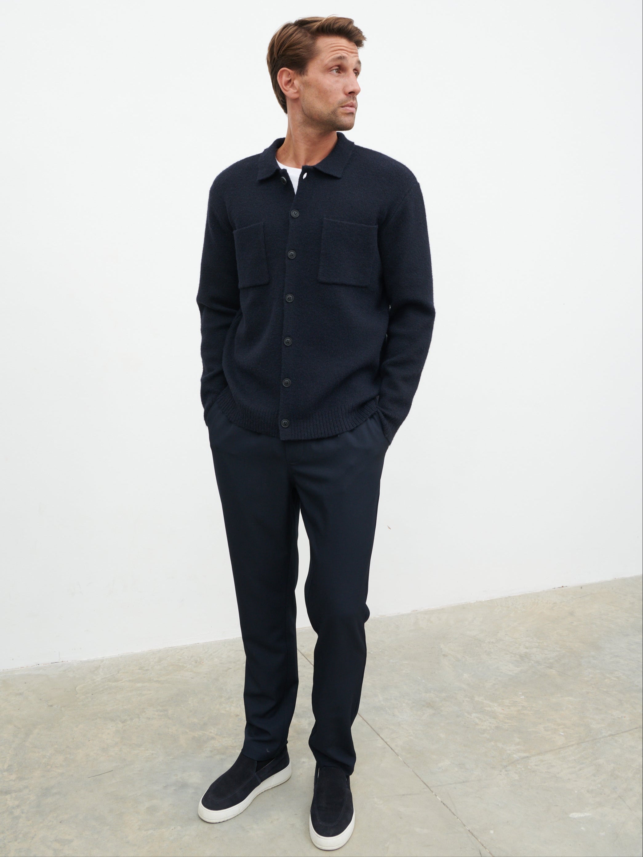 Brooks Knitted Shirt - Navy