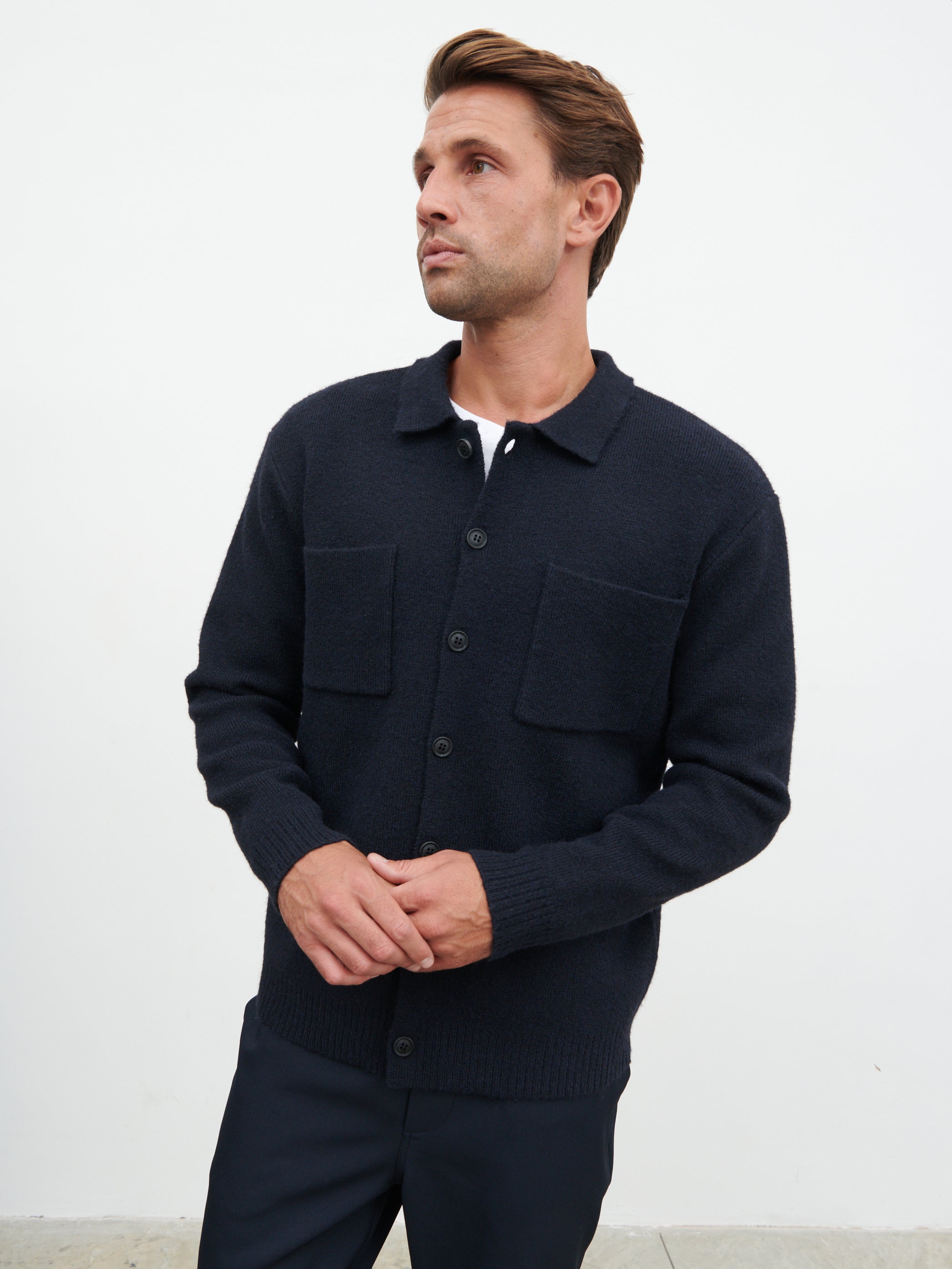 Brooks Knitted Shirt - Navy