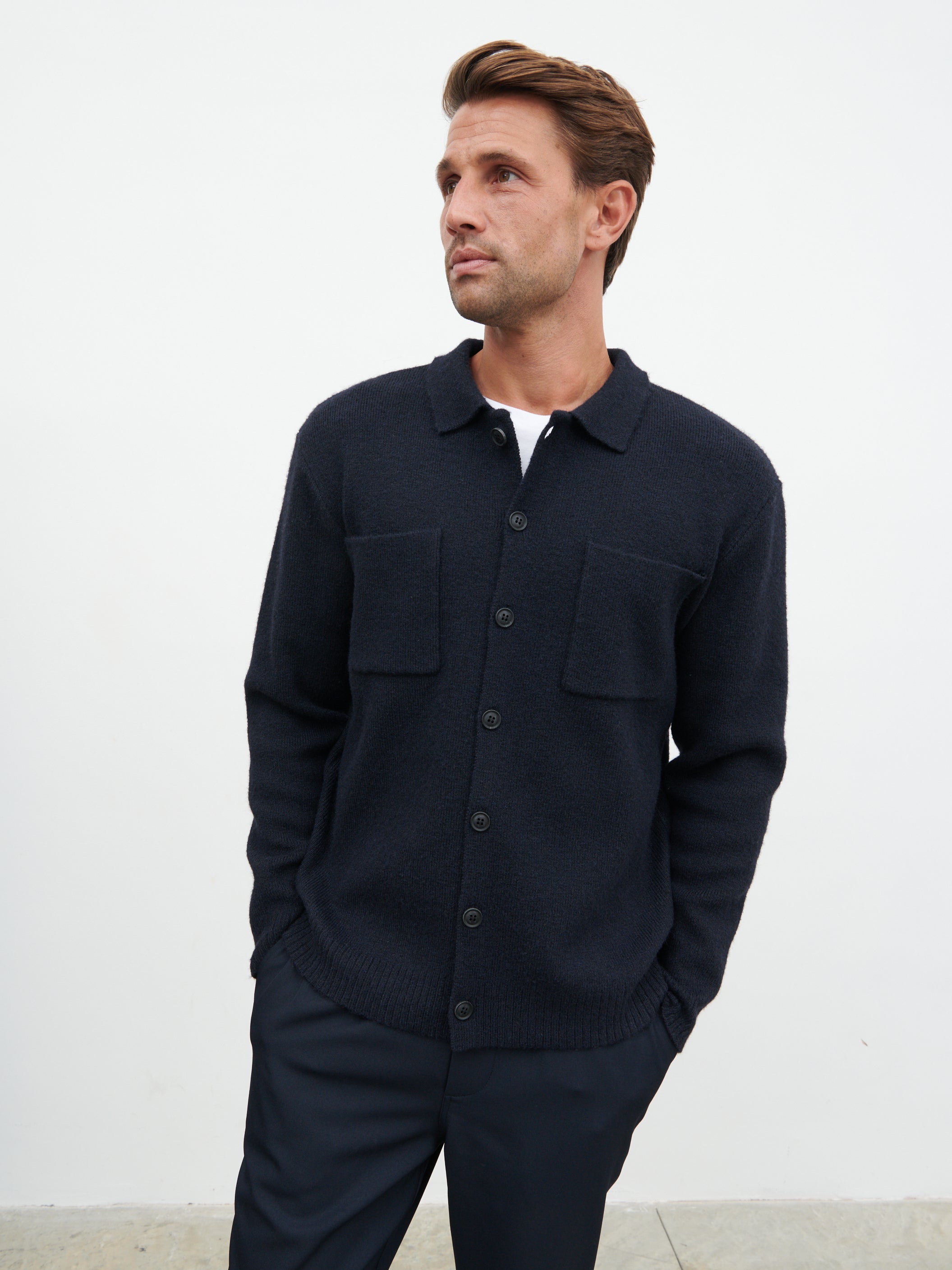 Brooks Knitted Shirt - Navy