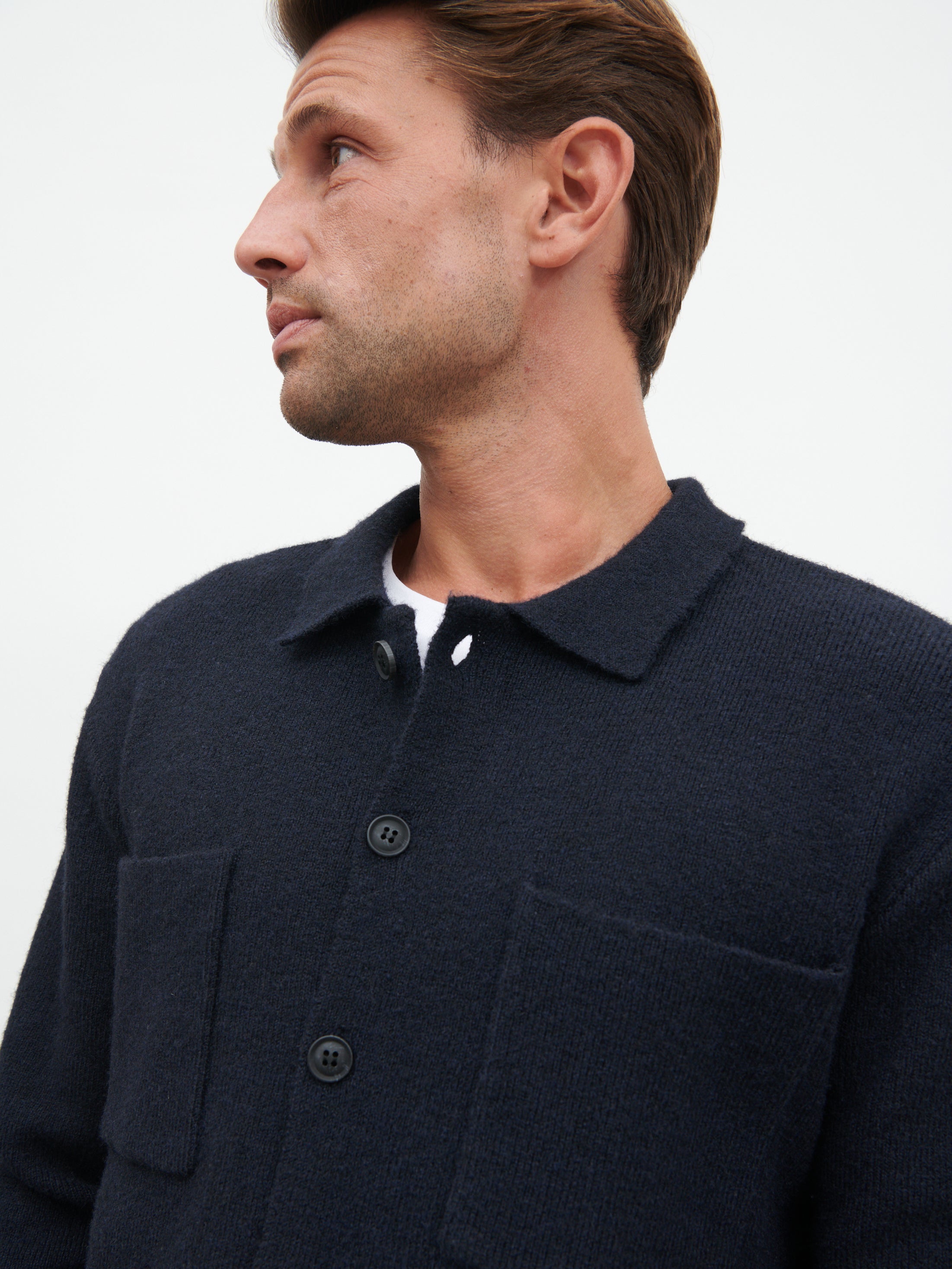 Brooks Knitted Shirt - Navy
