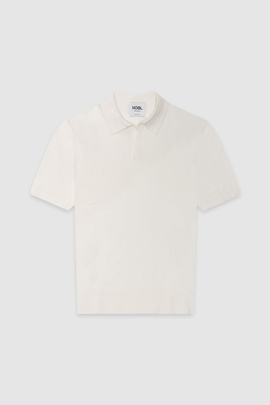 Caleb Short Sleeve Knit Polo - Cream