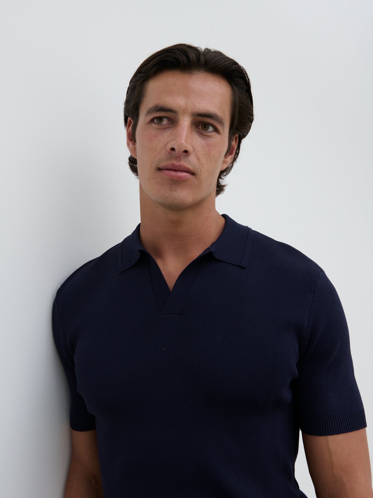 Caleb Short Sleeve Knit Polo - Navy
