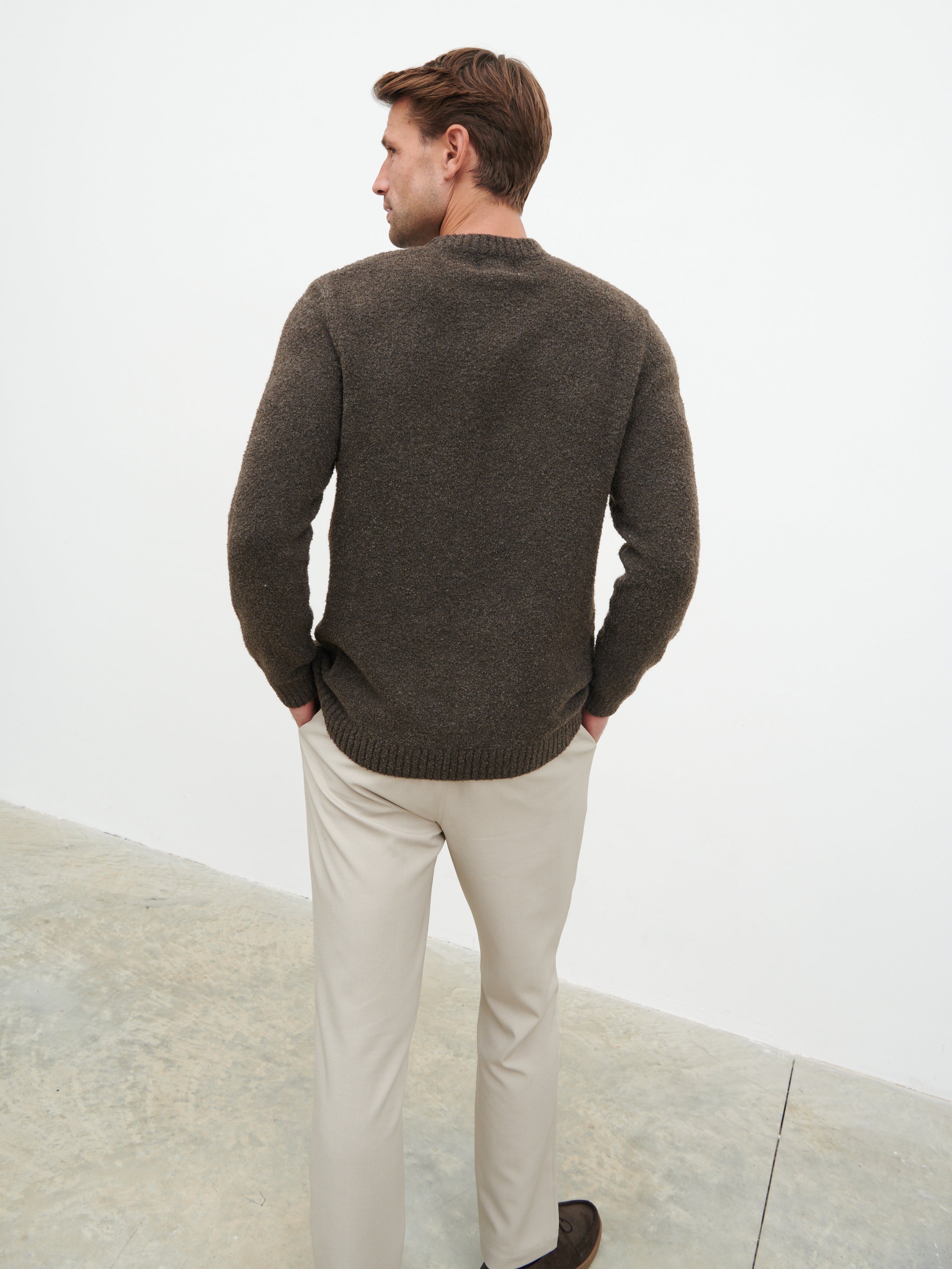 Cameron Crew Neck Jumper - Bark