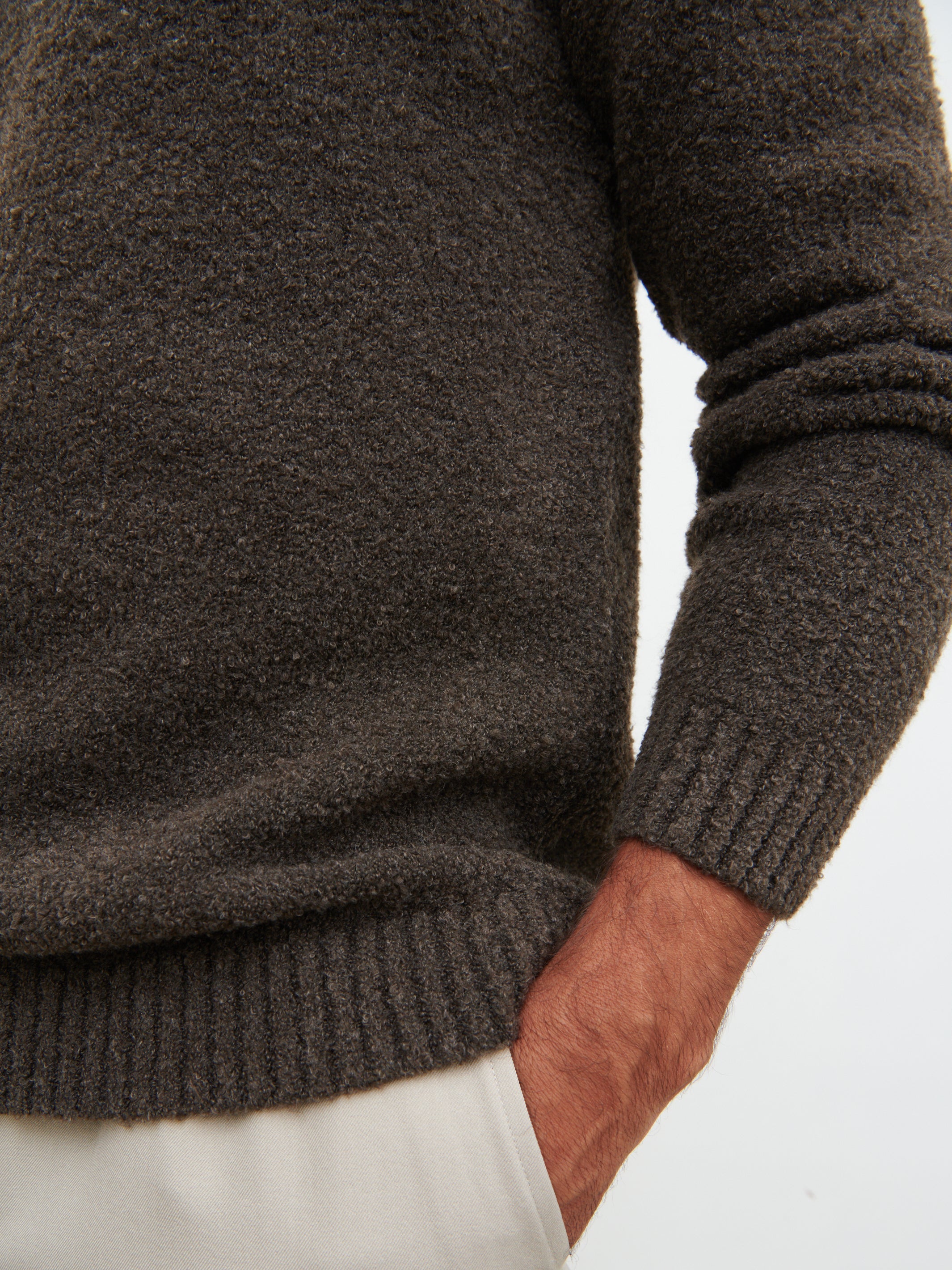 Cameron Crew Neck Jumper - Bark
