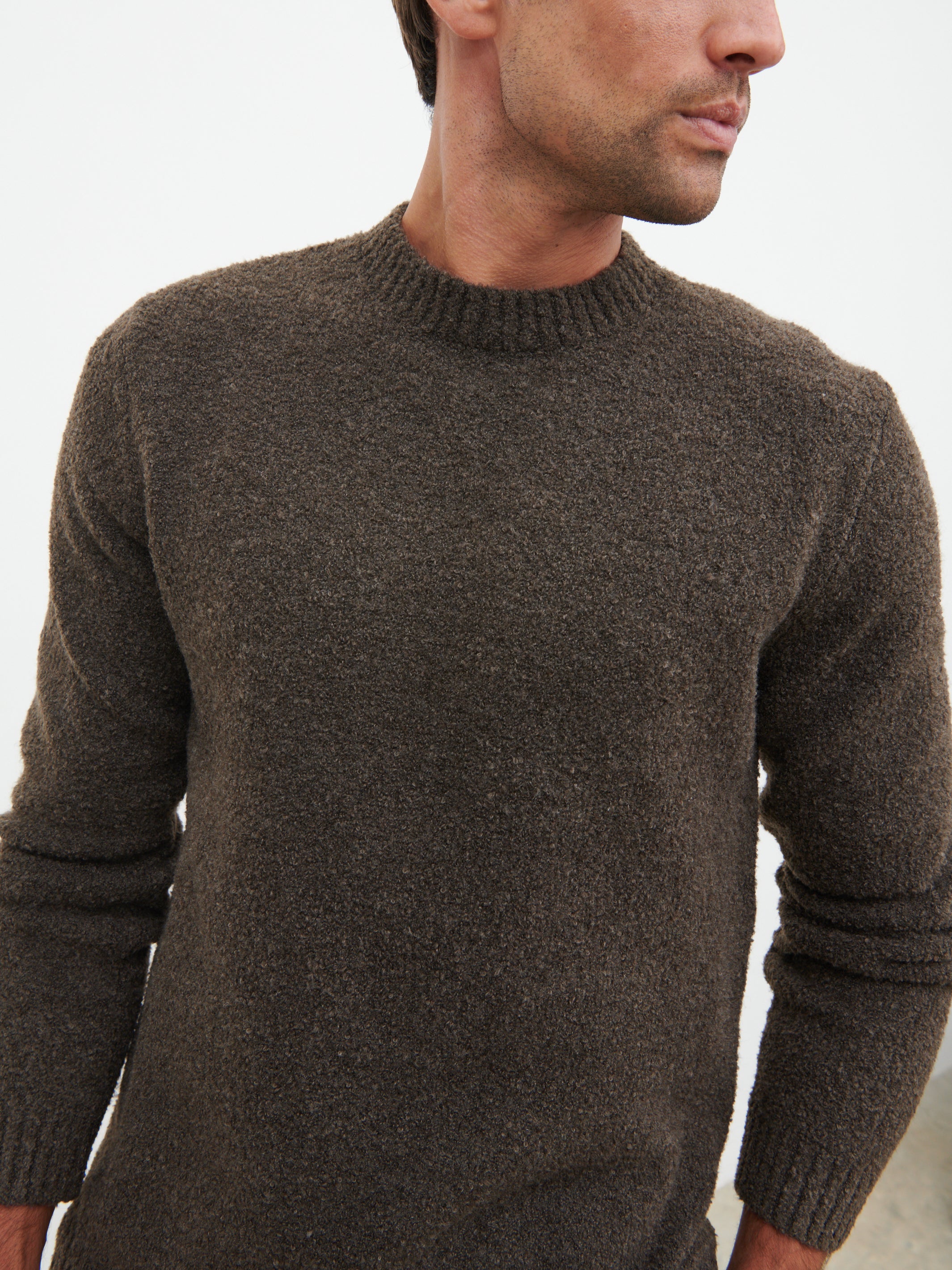 Cameron Crew Neck Jumper - Bark