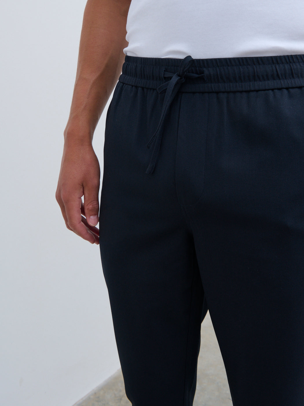 Hudson Drawstring Trousers (Long Leg Length) - Navy