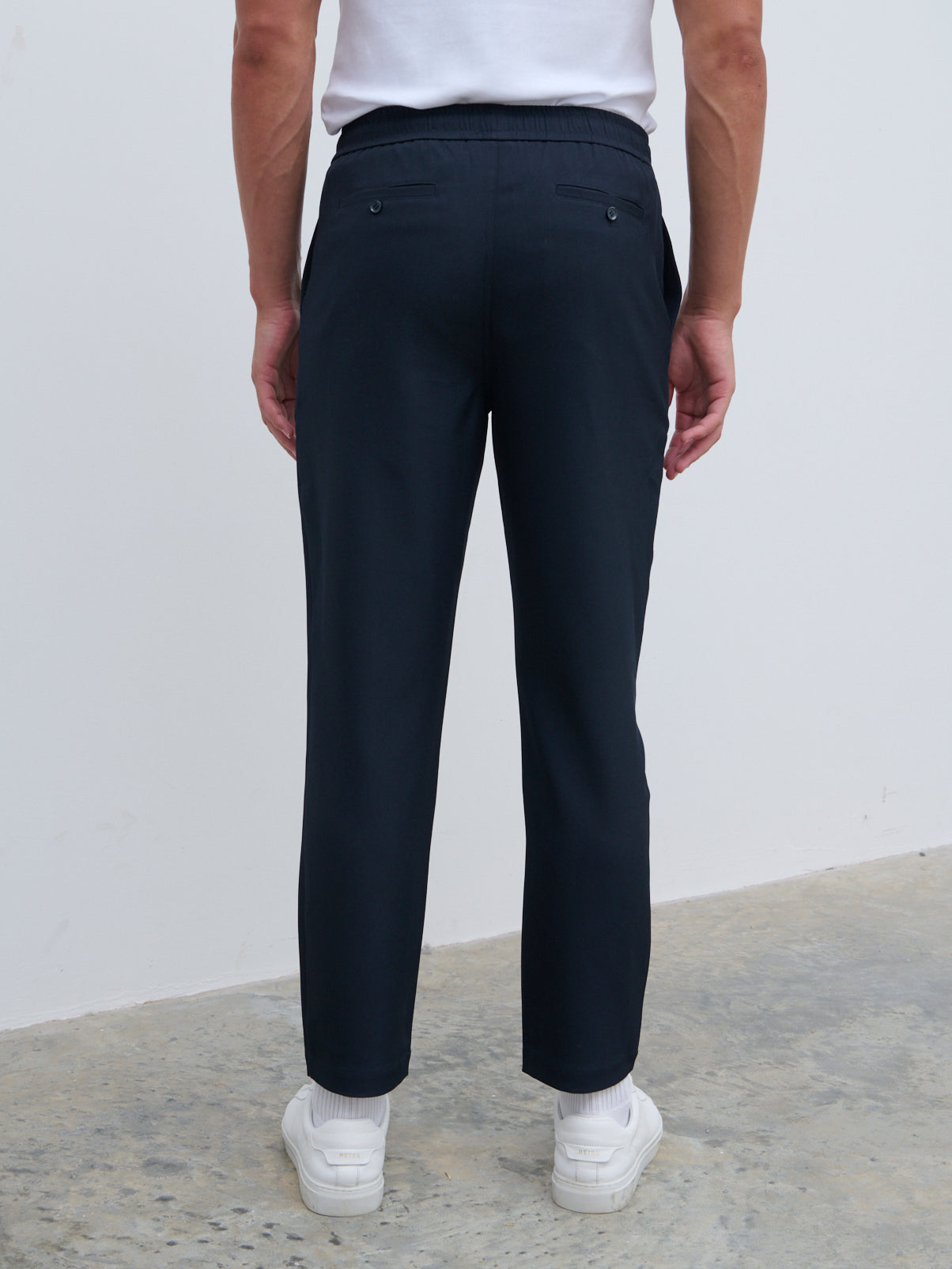 Hudson Drawstring Trousers (Long Leg Length) - Navy