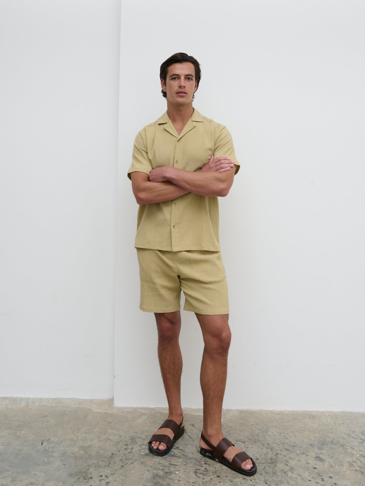 Charlie Drawstring Shorts Olive Green