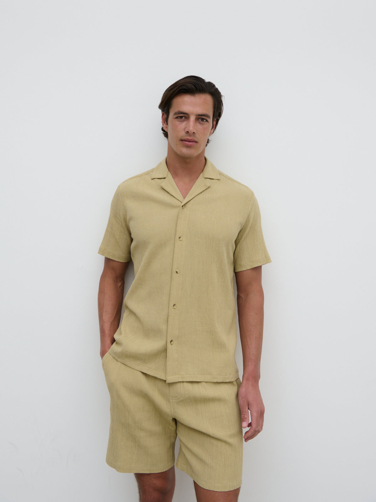Charlie Short Sleeve Shirt - Olive Green