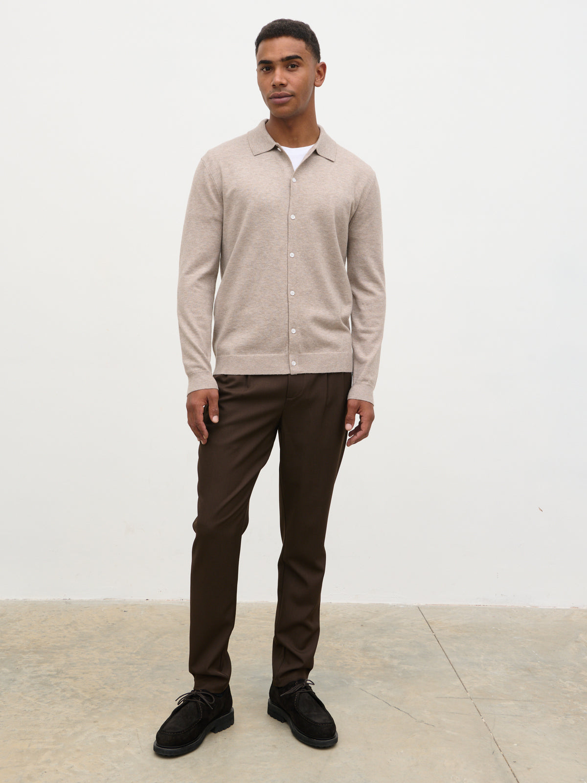 Chase Soft Marl Knit Shirt Dark