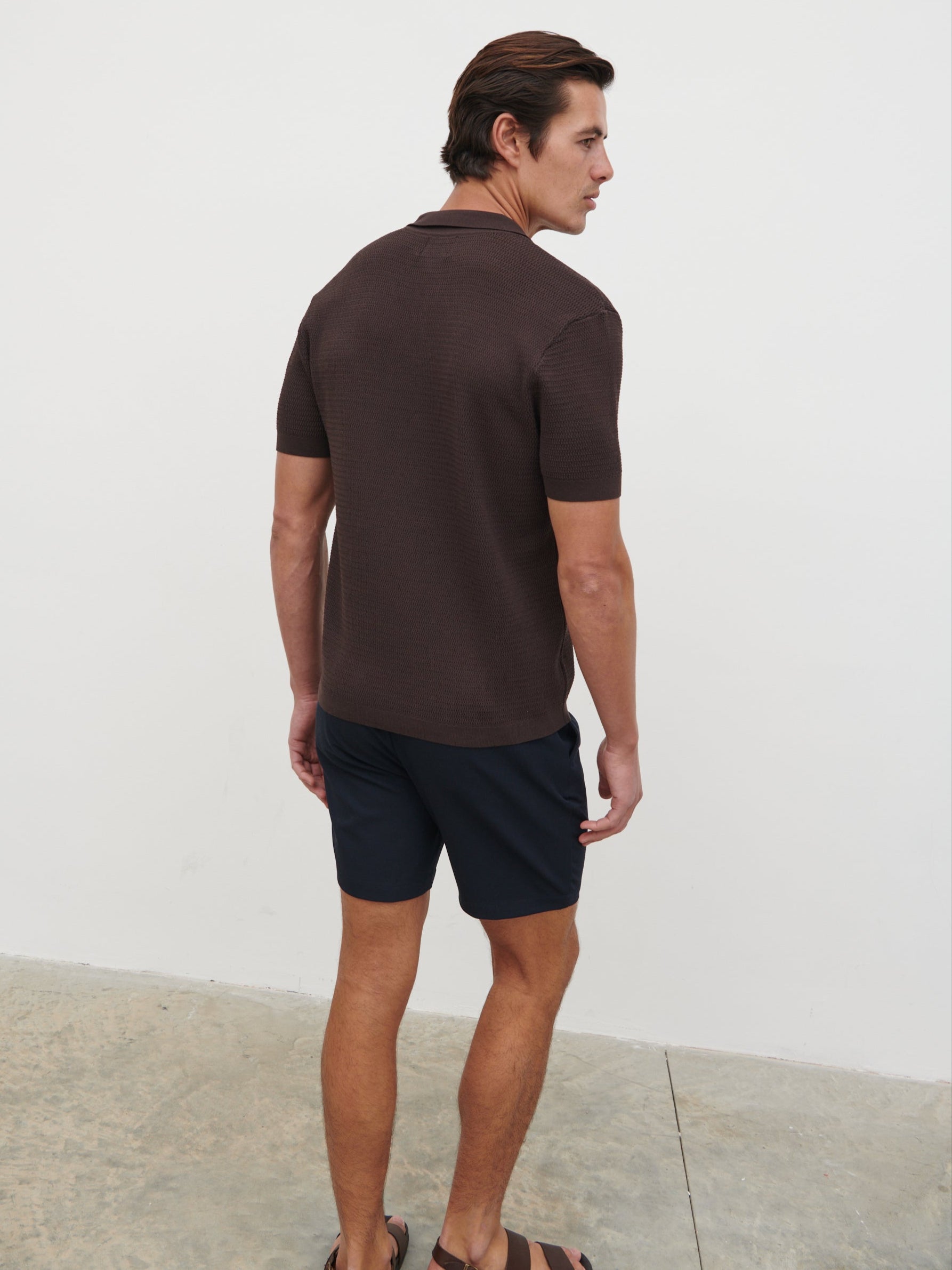 Elliot Knit Shirt - Chocolate Brown