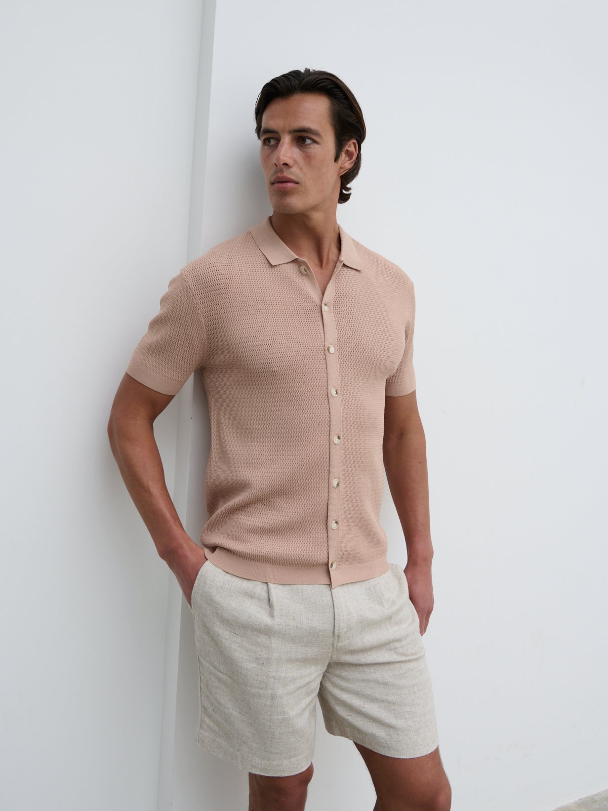 Elliot Short Sleeve Knit Shirt - Clay