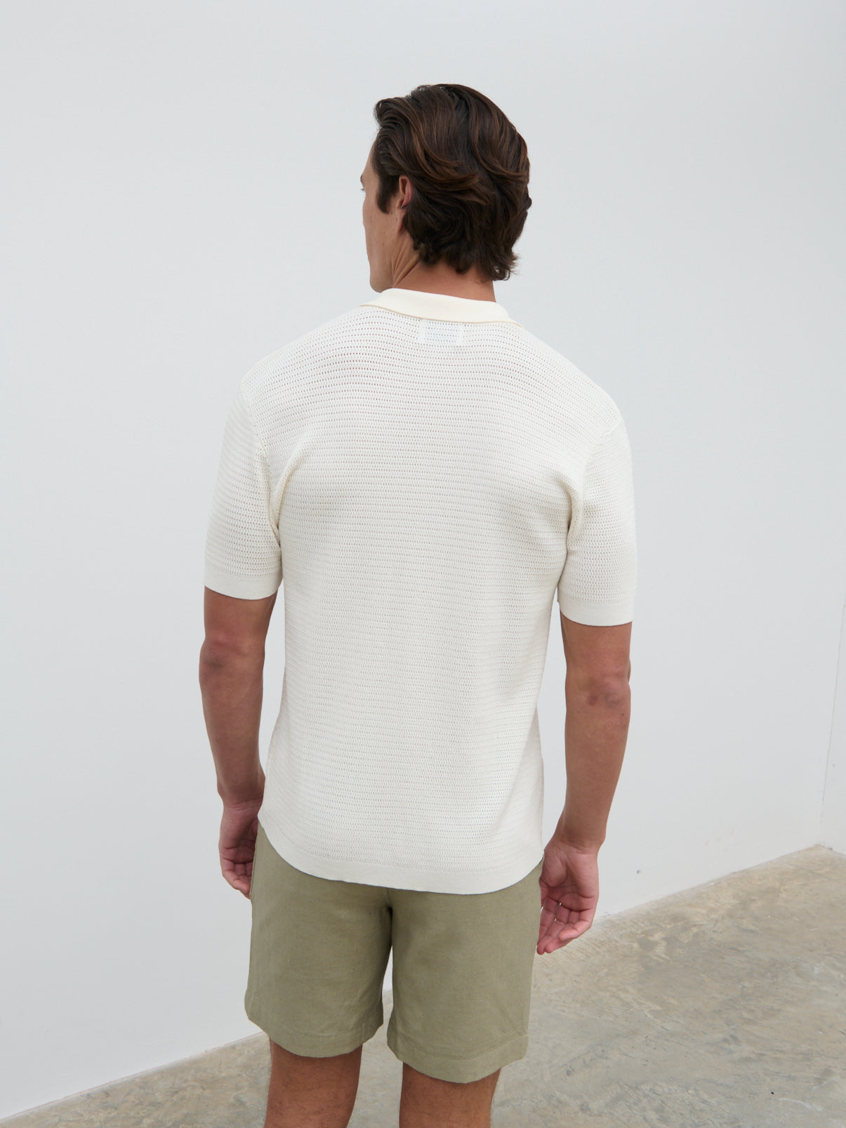 Elliot Short Sleeve Knit Shirt - Cream