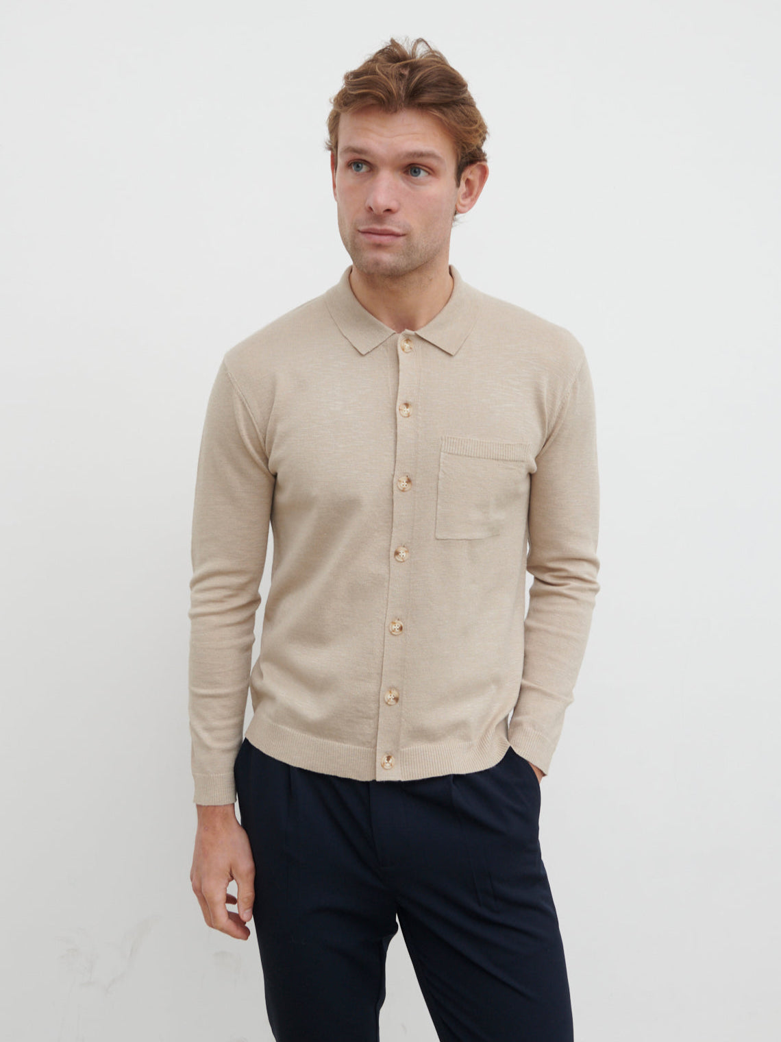 Ellis Long Sleeve Knit Shirt