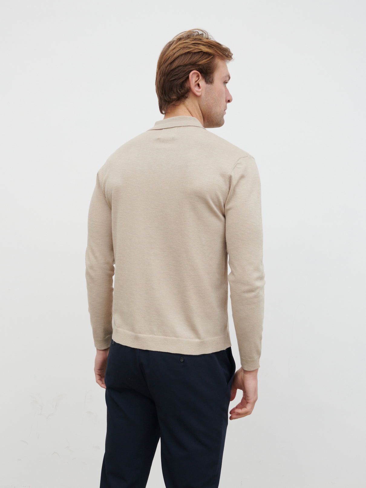 Ellis Long Sleeve Knit Shirt - Stone
