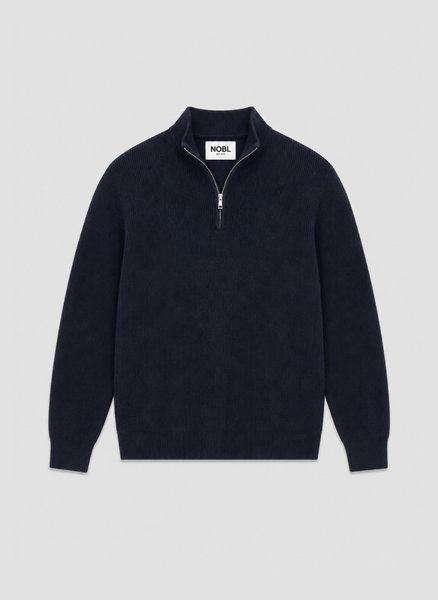 Elson Zip Funnel Neck Jumper - Navy – Nobl
