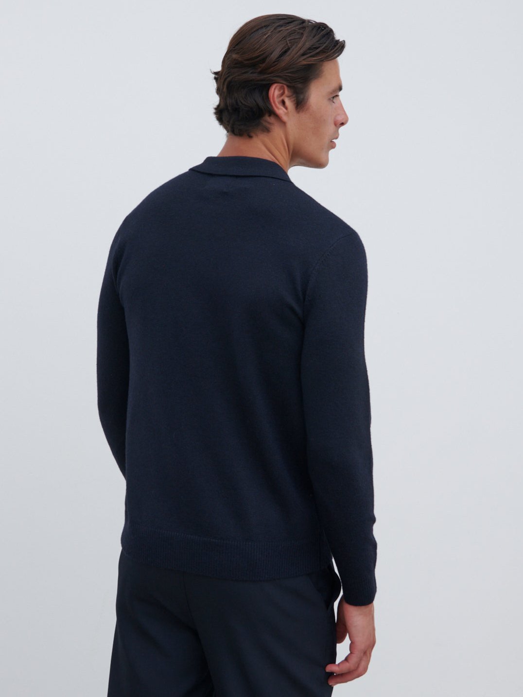 Ernest Quarter Zip Jumper - Navy