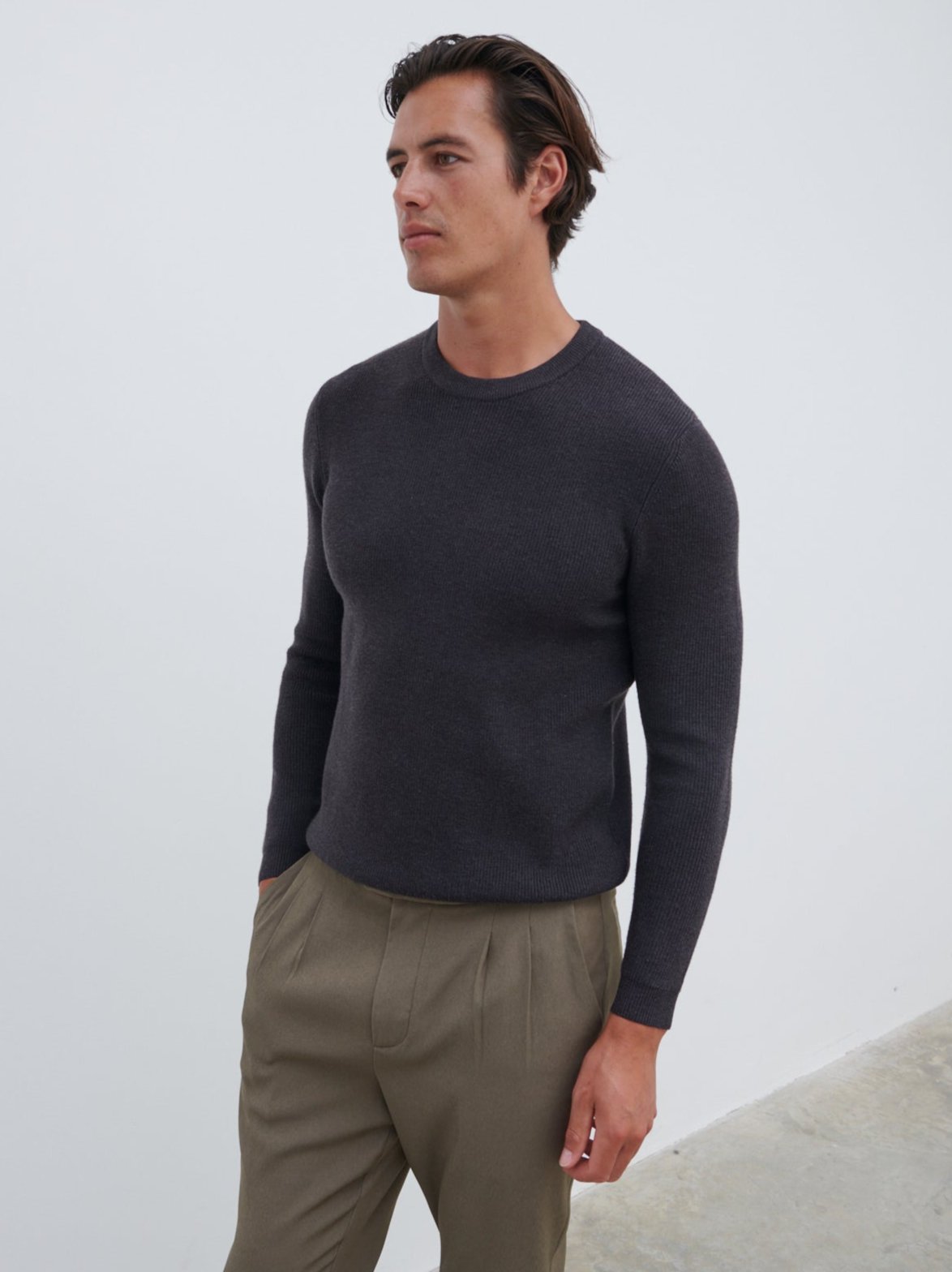 Finley Crew Neck Melange Knit Jumper - Midnight Melange