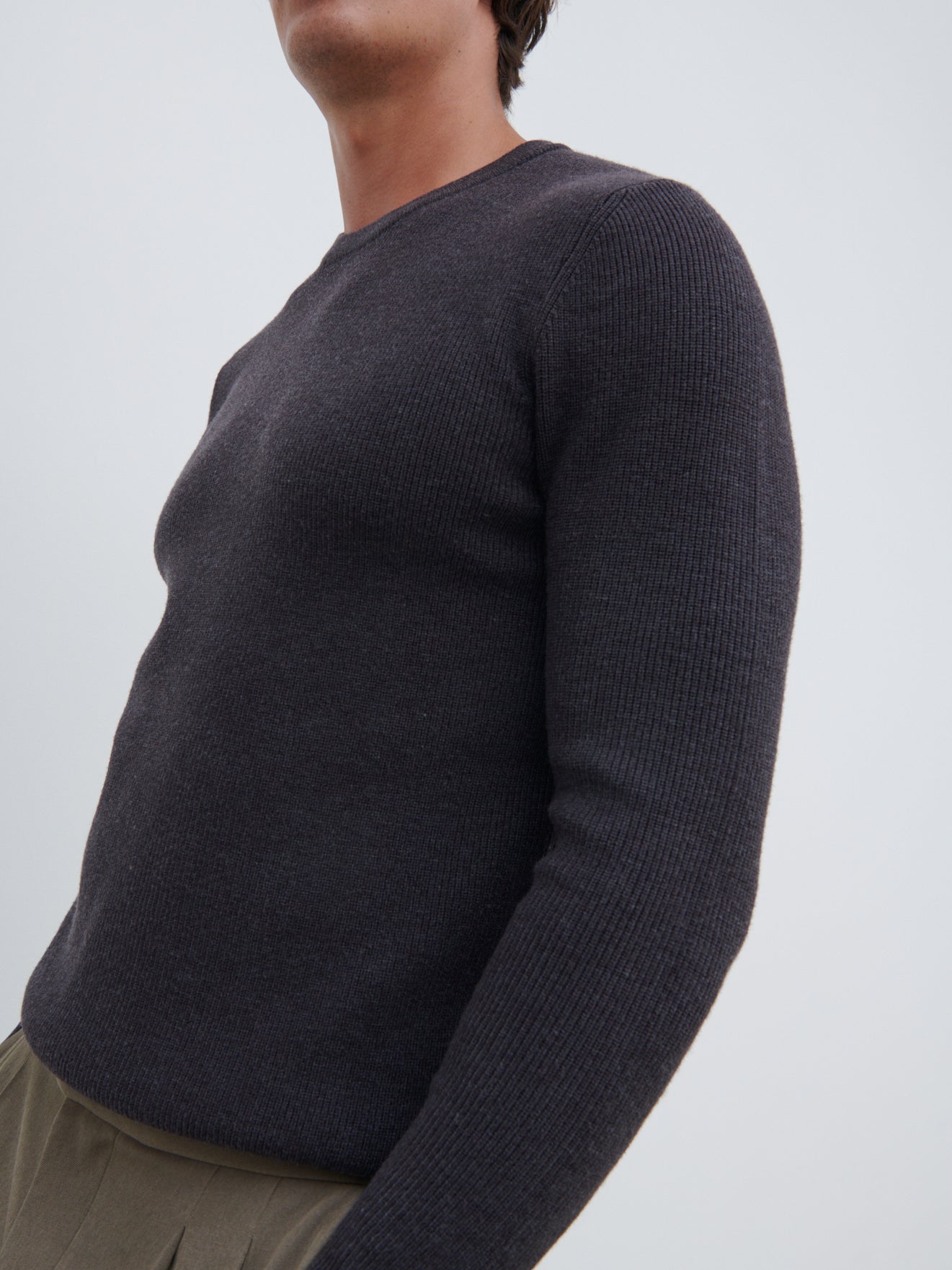 Finley Crew Neck Melange Knit Jumper - Midnight Melange