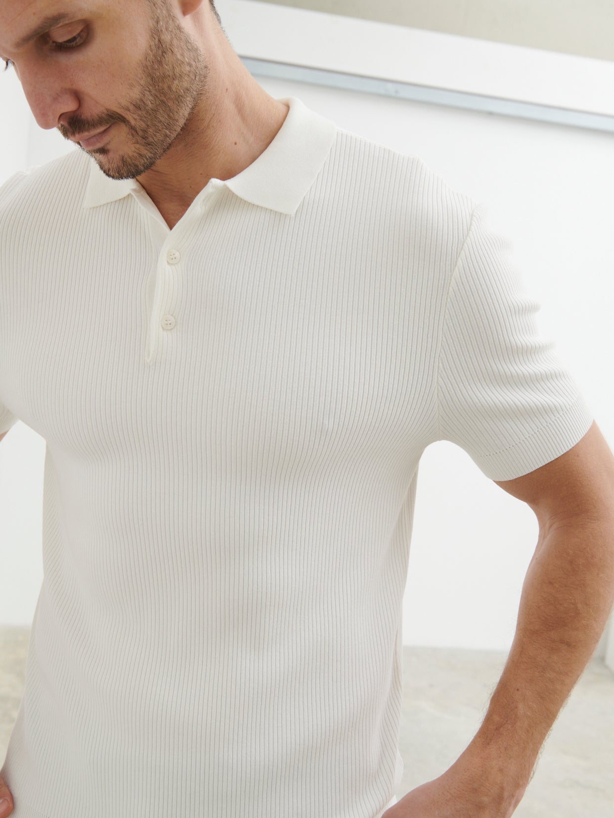 Harrison Knitted Polo - Cream