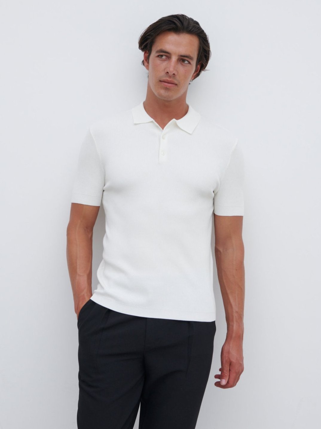 Harrison Knitted Polo - Cream