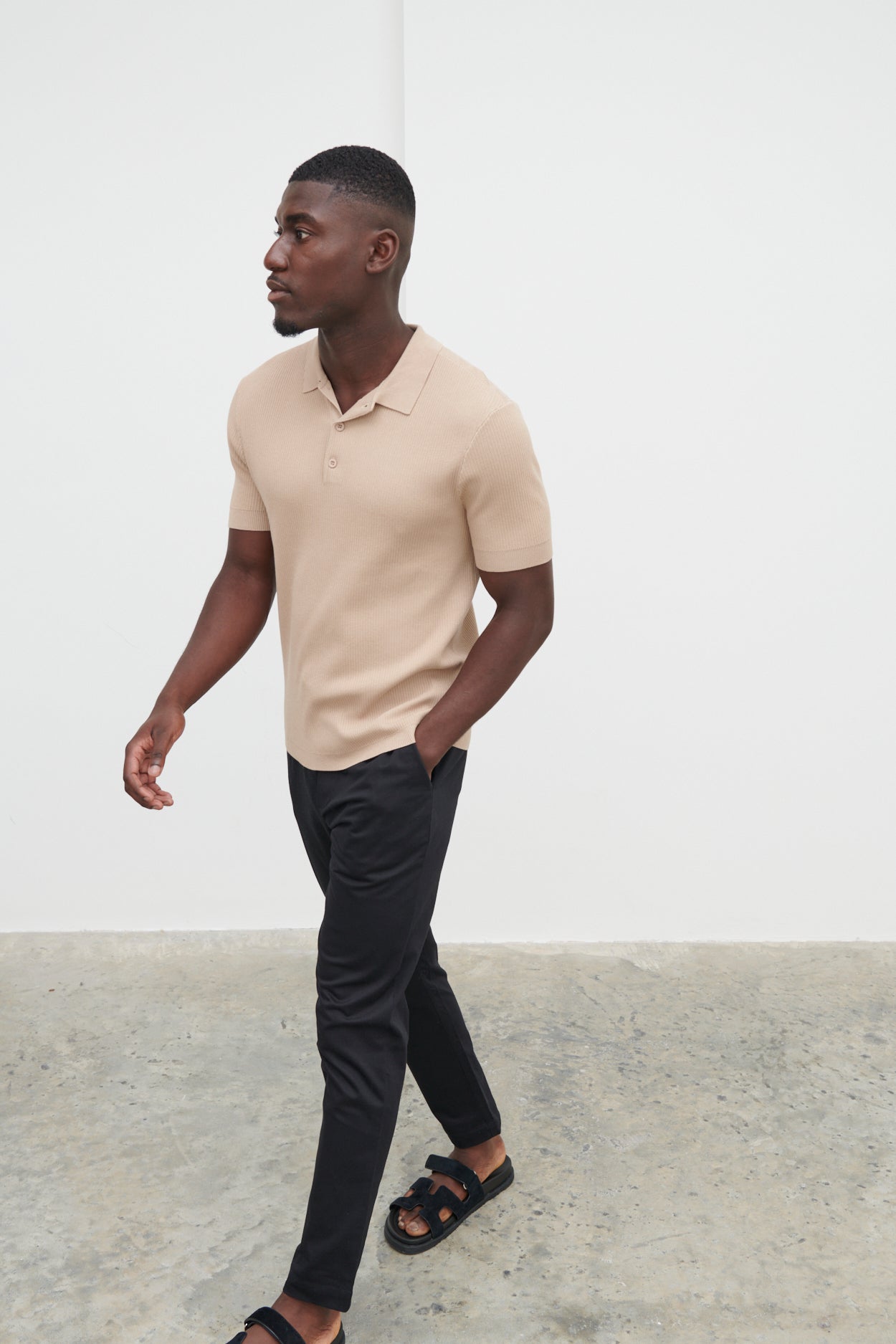 Harrison Knitted Polo - Taupe