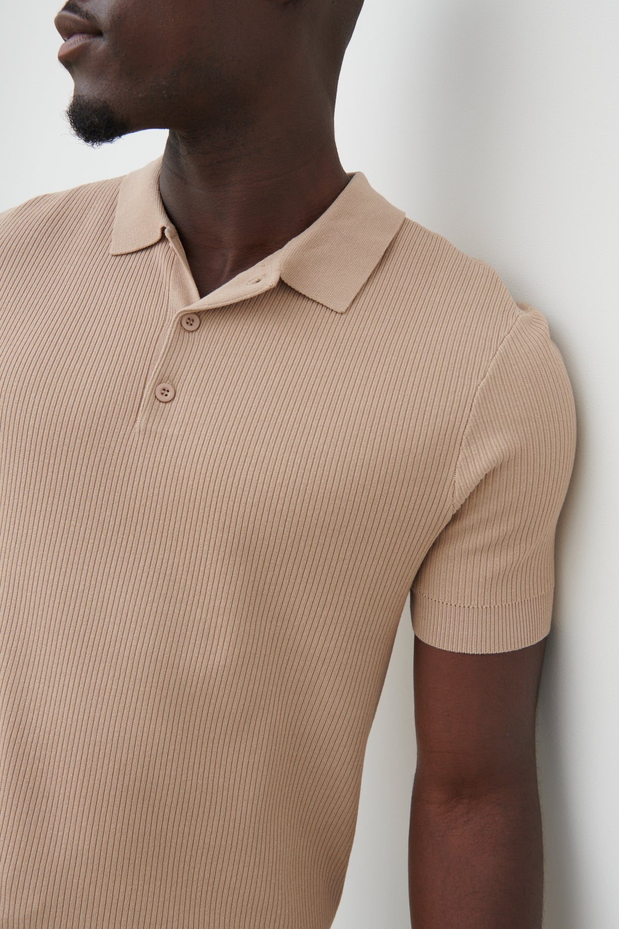 Harrison Knitted Polo - Taupe