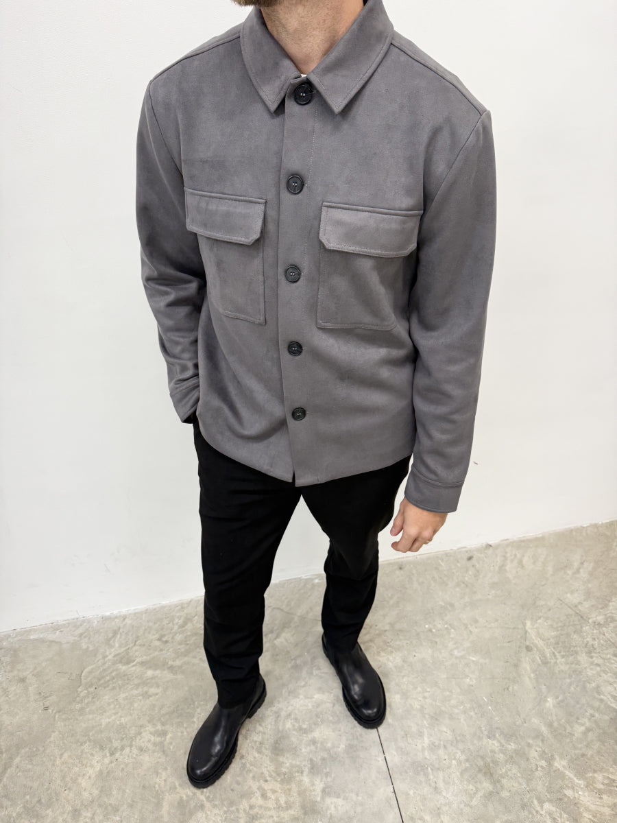 Hearn Faux Suede Jacket - Graphite