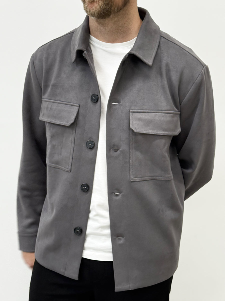 Hearn Faux Suede Jacket - Graphite