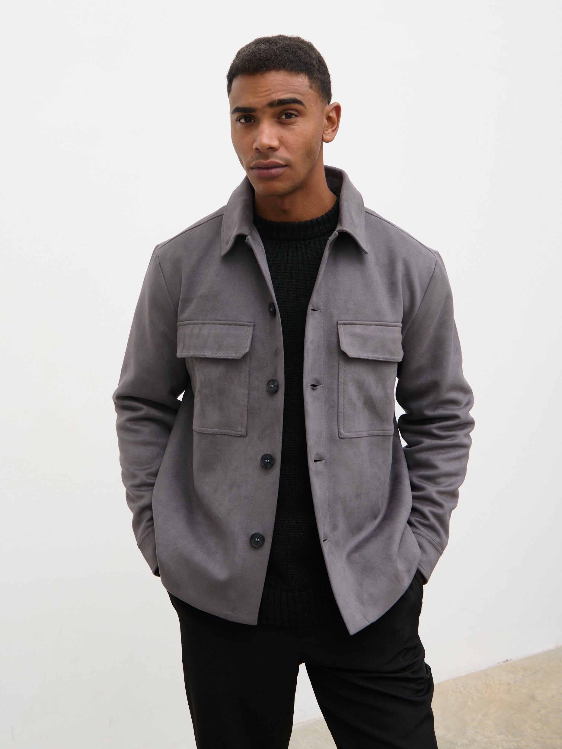 Schott スエード ボンバージャケット グレー コンビ スエード ボンバージャケット - グレー | ZARA Japan / 日本