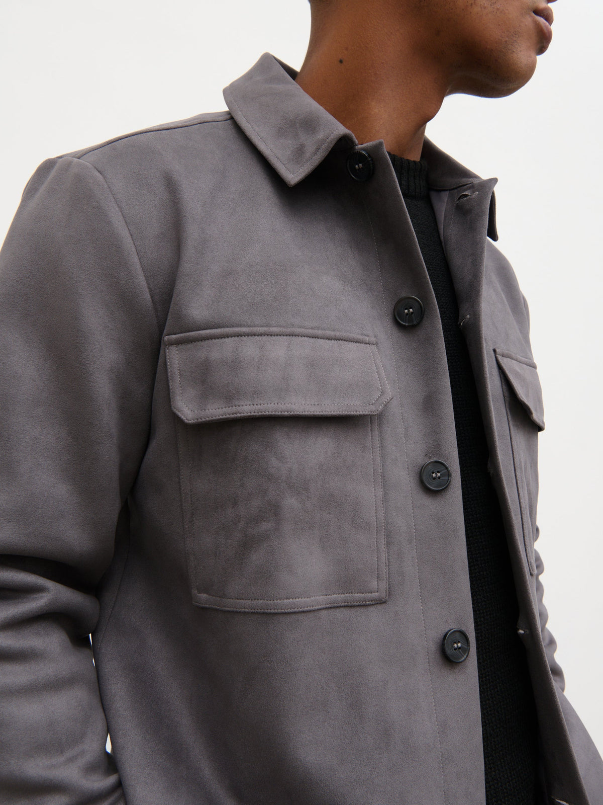 Hearn Faux Suede Jacket Graphite