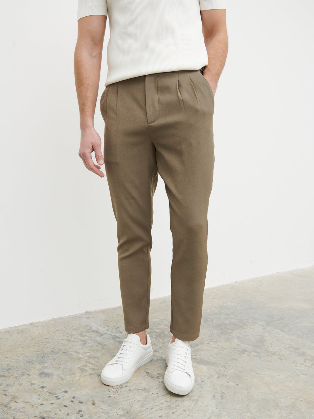 Liam Short Sleeve Textured Knit Shirt Cream Nobl