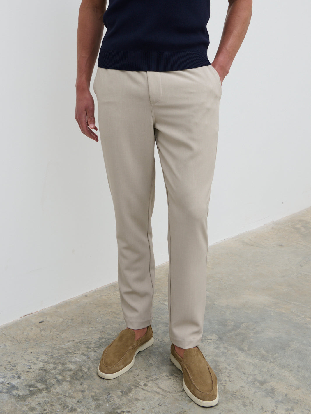 Hudson Drawstring Trousers - Stone